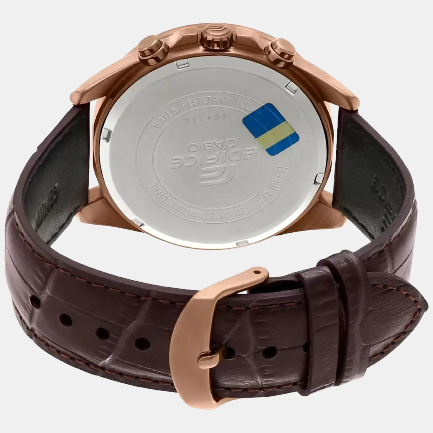 Edifice Men Quartz Blue Dial Chronograph Leather Watch EX358 - Image 6