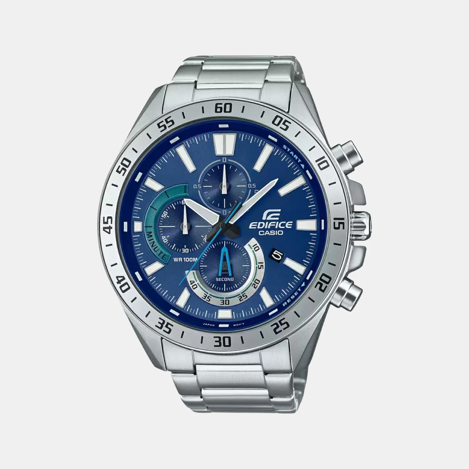 Edifice Men Quartz Blue Dial Chronograph Stainless Steel Watch ED533