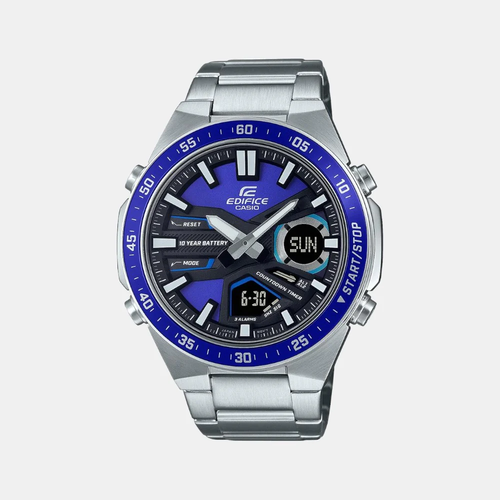 Edifice Men Quartz Blue Dial Chronograph Stainless Steel Watch ED552