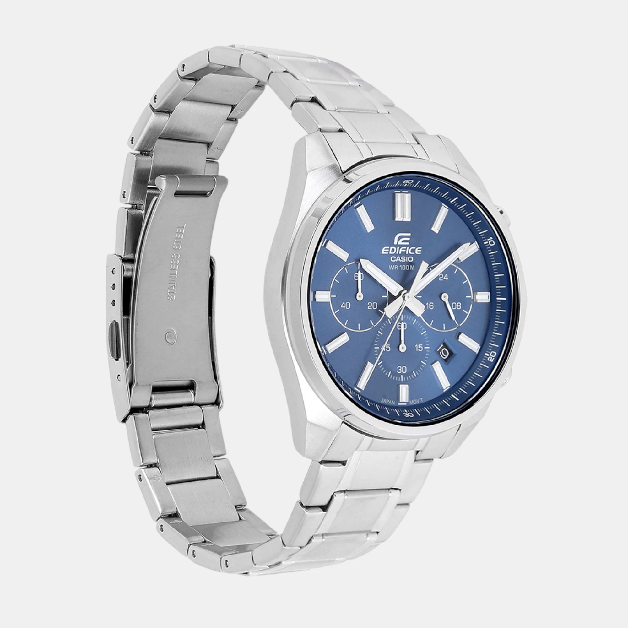 Edifice Men Quartz Blue Dial Chronograph Stainless Steel Watch ED597 - Image 2