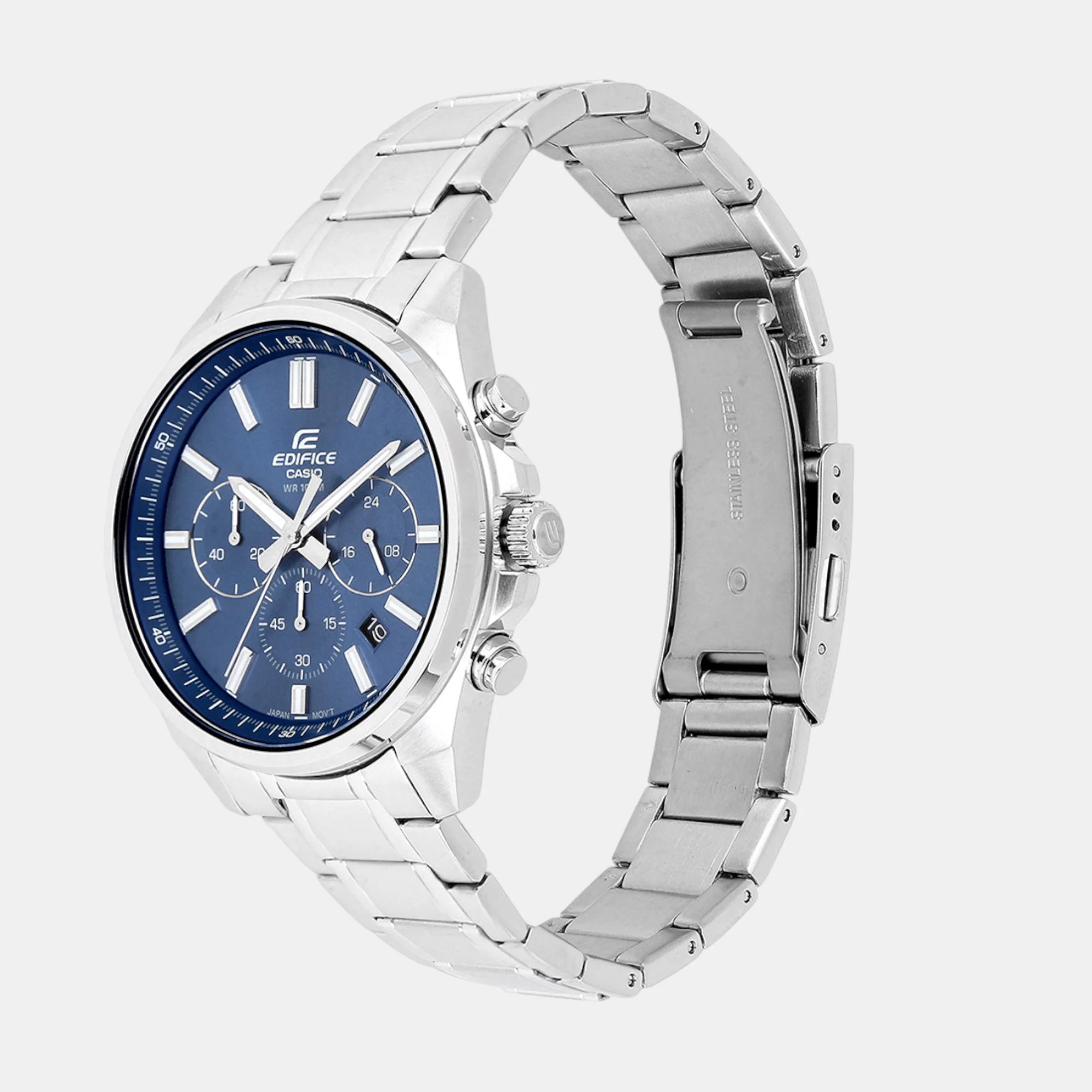 Edifice Men Quartz Blue Dial Chronograph Stainless Steel Watch ED597 - Image 3