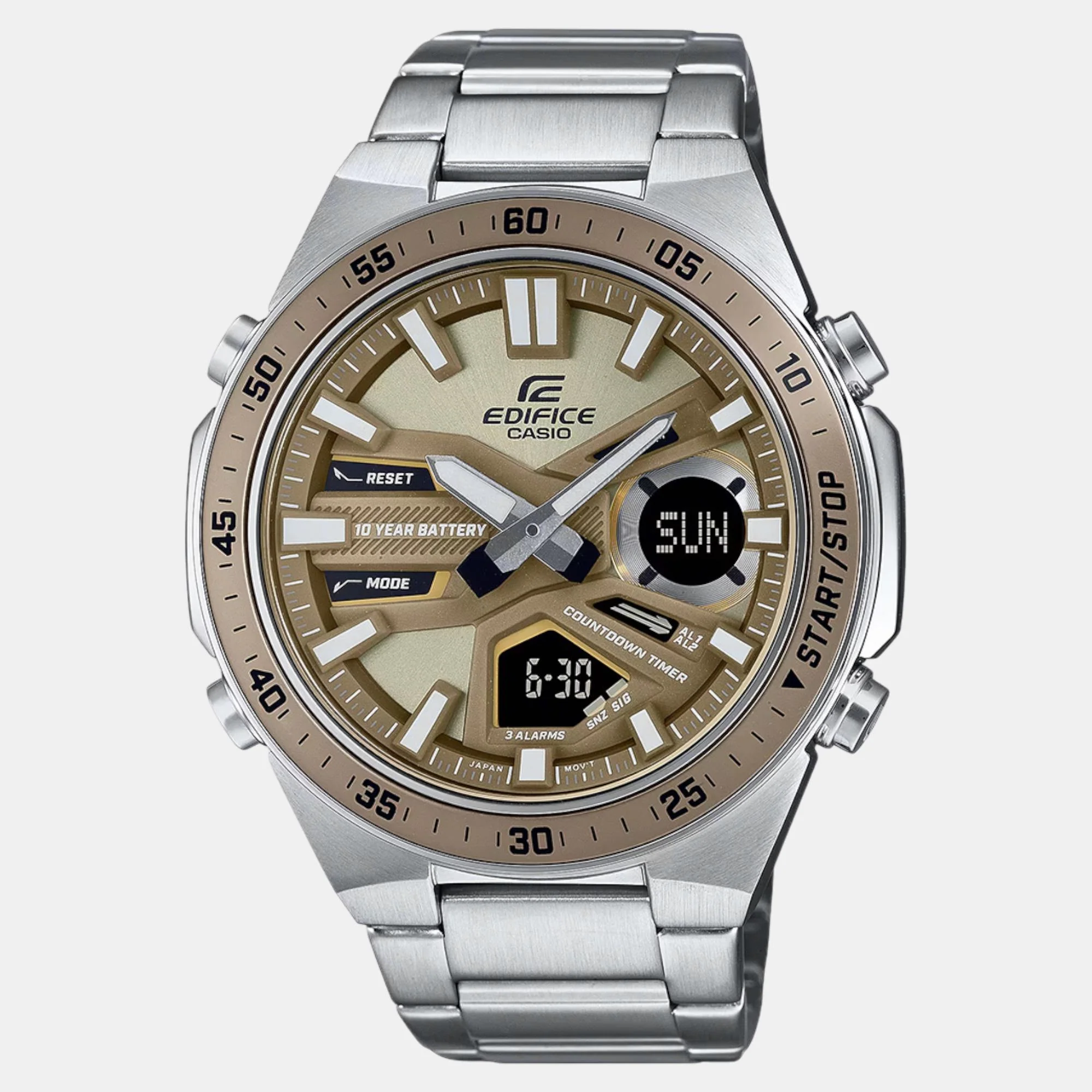 Edifice Men Quartz Brown Dial Analog-Digital Stainless Steel Watch ED600 - Image 2