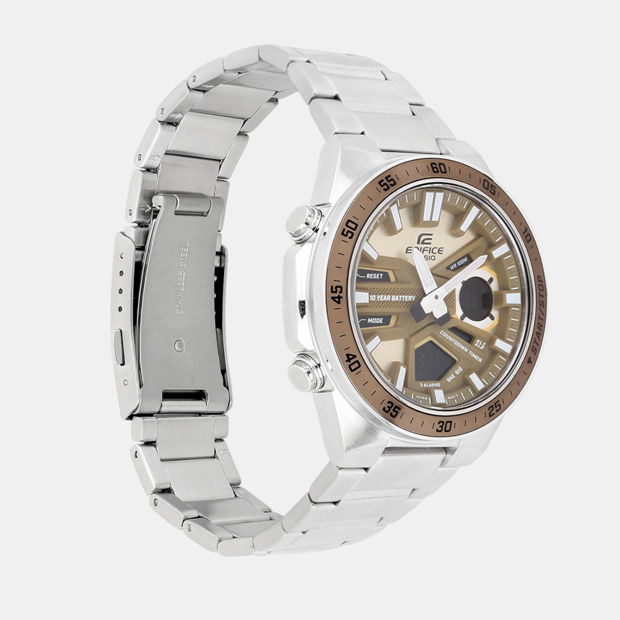 Edifice Men Quartz Brown Dial Analog-Digital Stainless Steel Watch ED600 - Image 5
