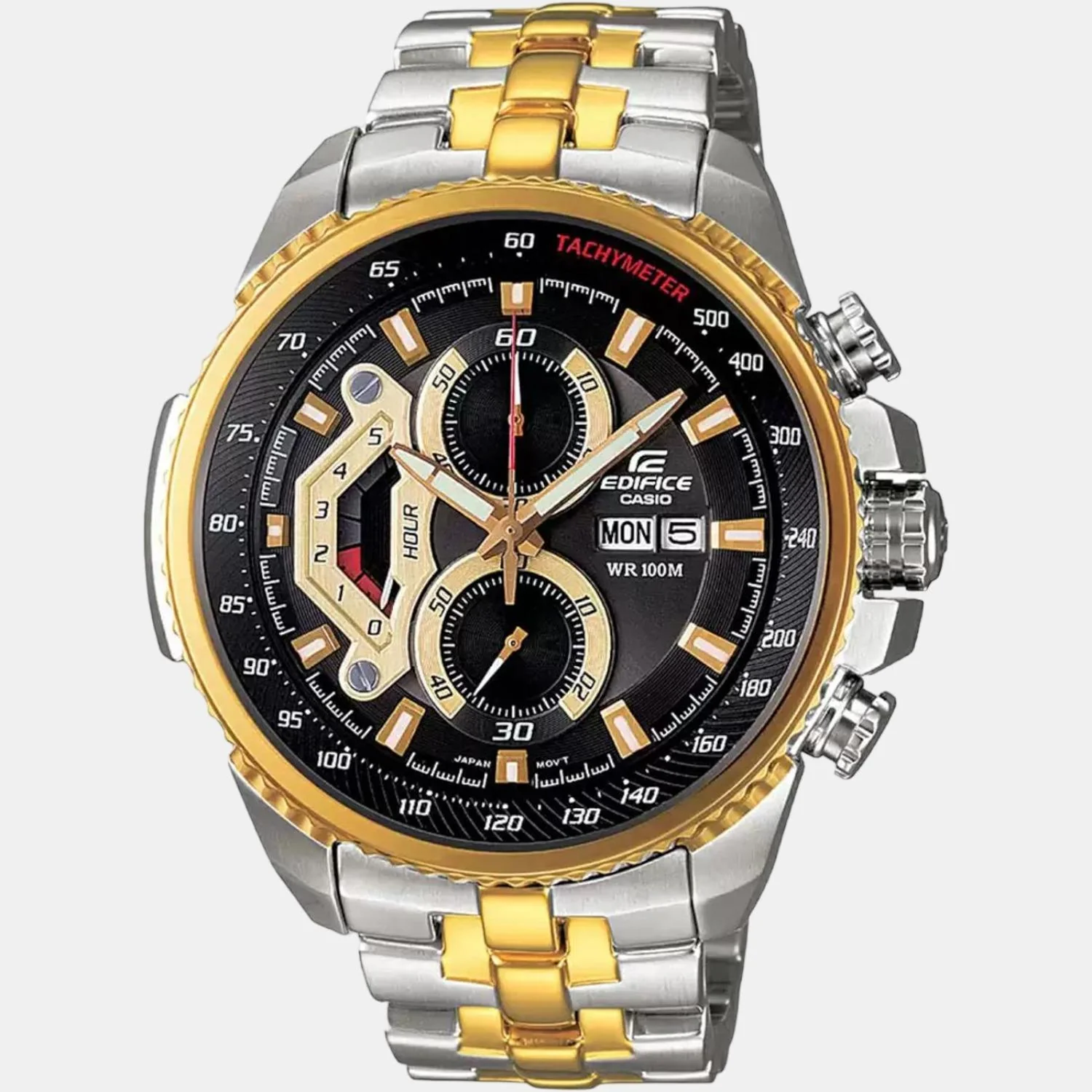 Edifice Men Quartz Gold Dial Chronograph Stainless Steel Watch ED439 - Image 2