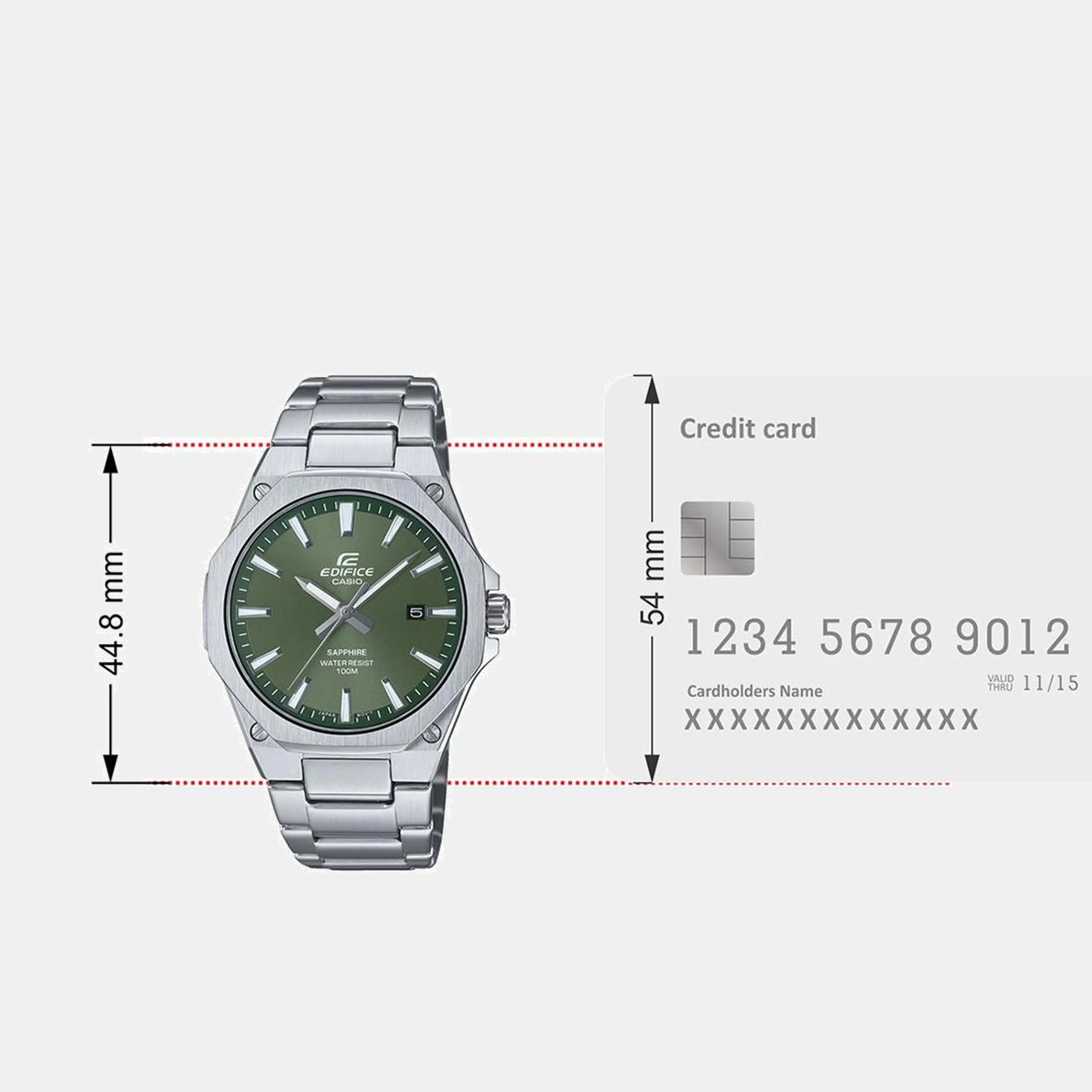 Edifice Men Quartz Green Dial Analog Stainless Steel Watch ED603 - Image 9