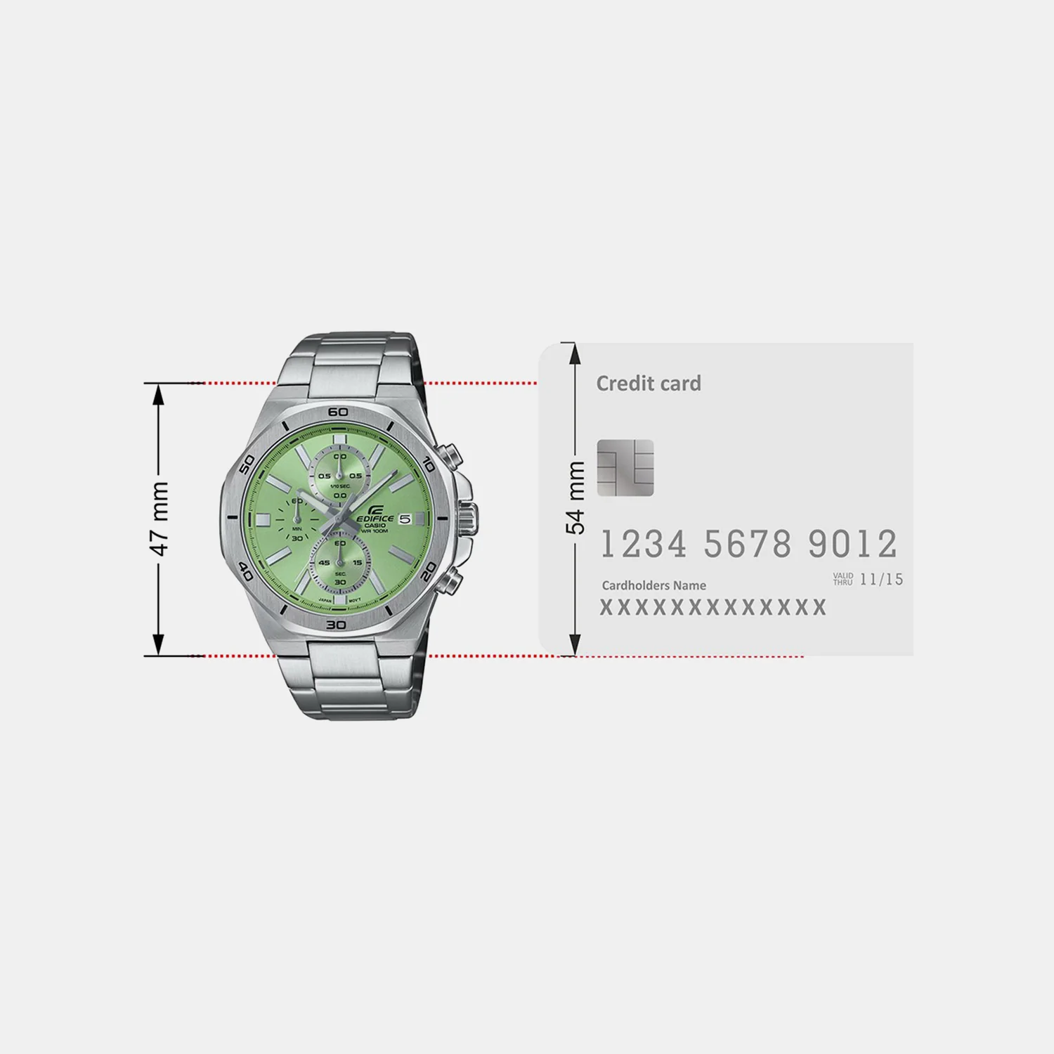 G-Shock Men Quartz Green Dial Chronograph Stainless Steel Watch ED637 - Image 5