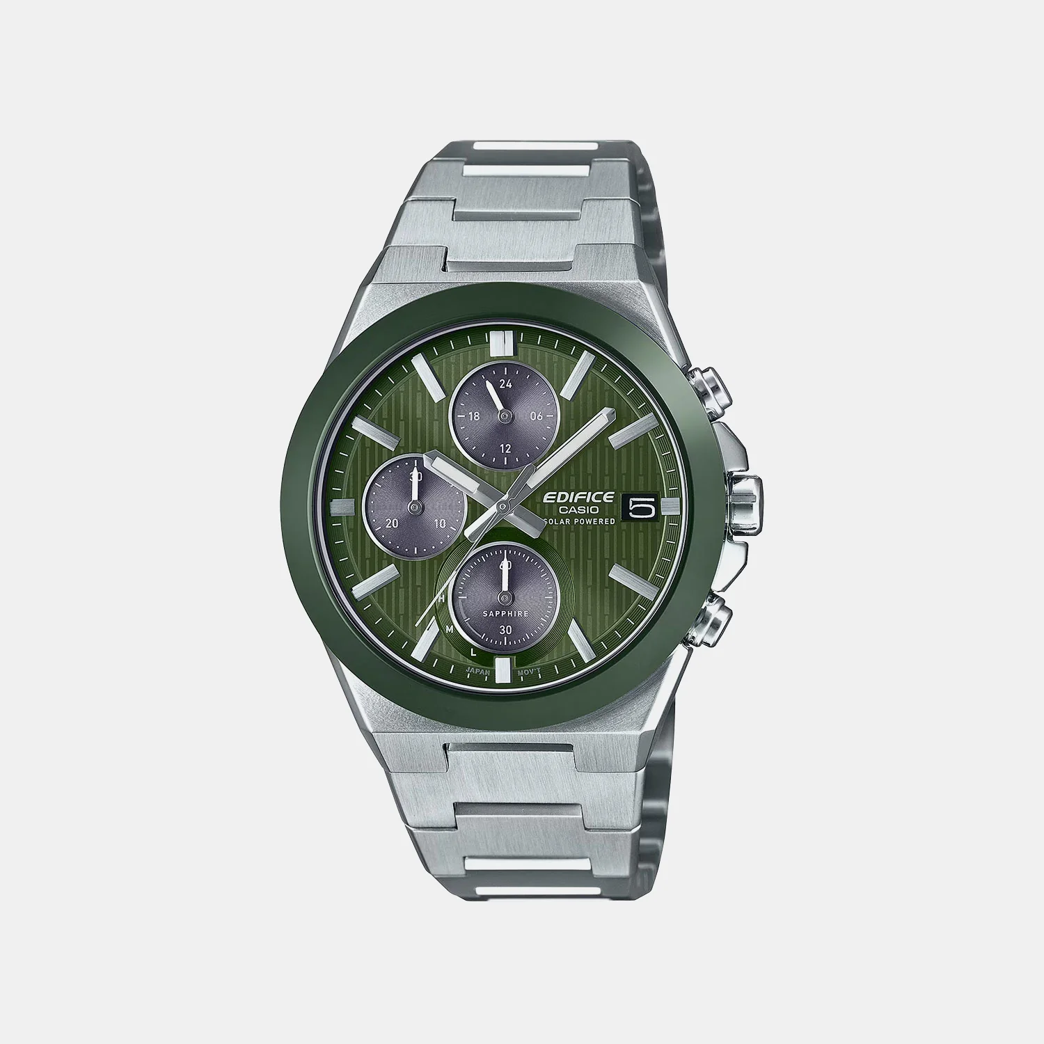 Edifice Men Quartz Green Dial Analog Stainless Steel Watch ED681 EFS-S650D-3ADF - Image 2