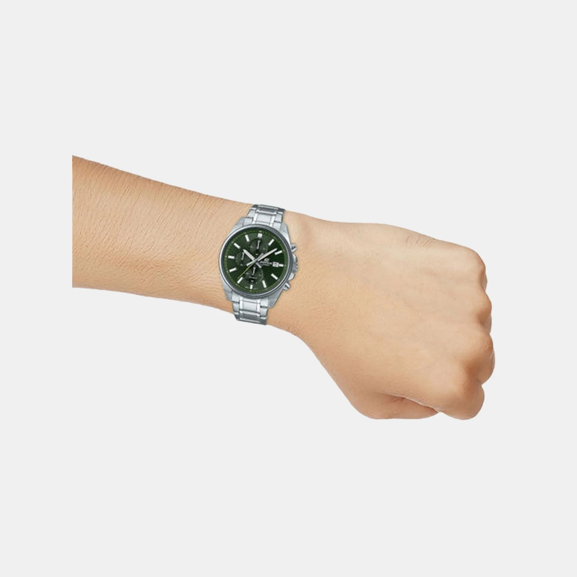 Edifice Men Quartz Green Dial Chronograph Stainless Steel Watch ED571 - Image 4