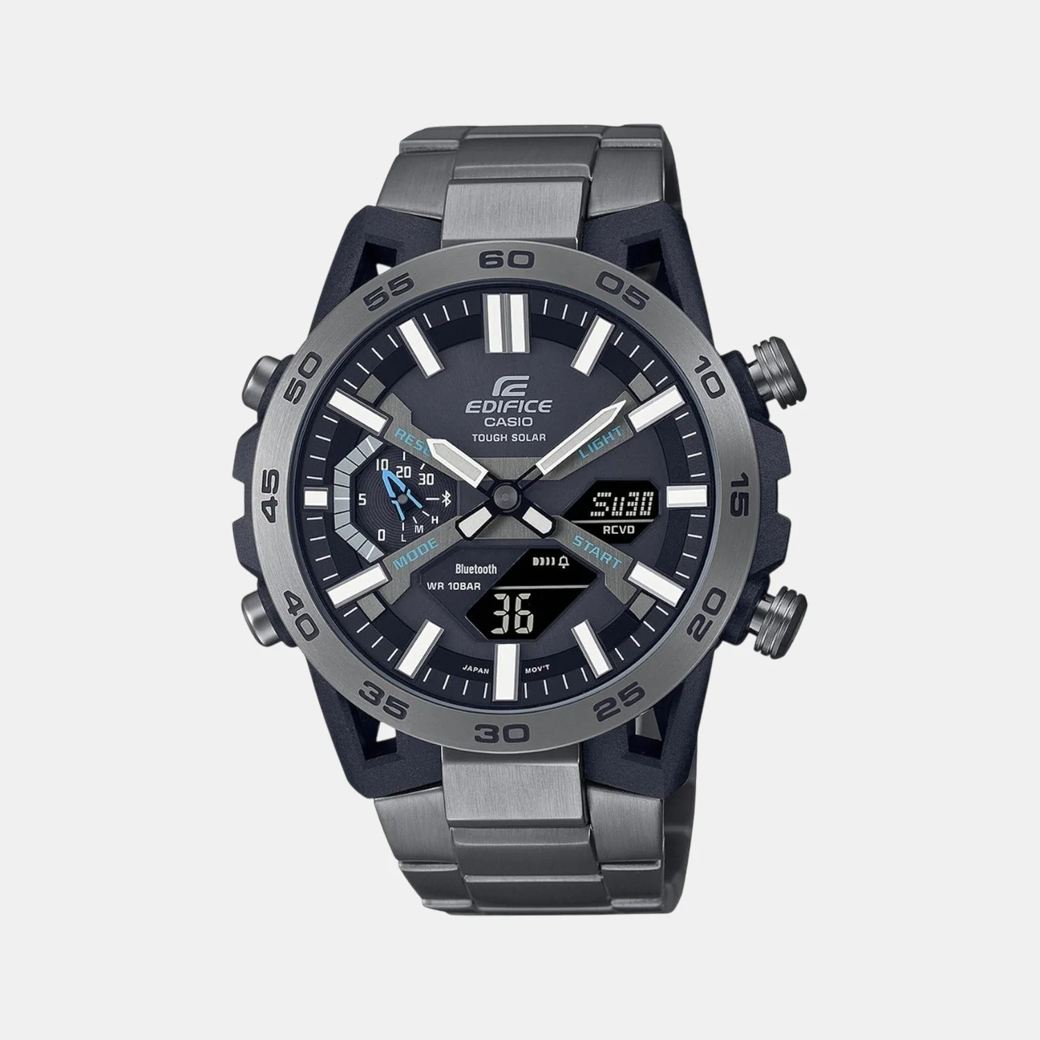 G-Shock Men Quartz Grey Dial Analog-Digital Stainless Steel Watch ED565