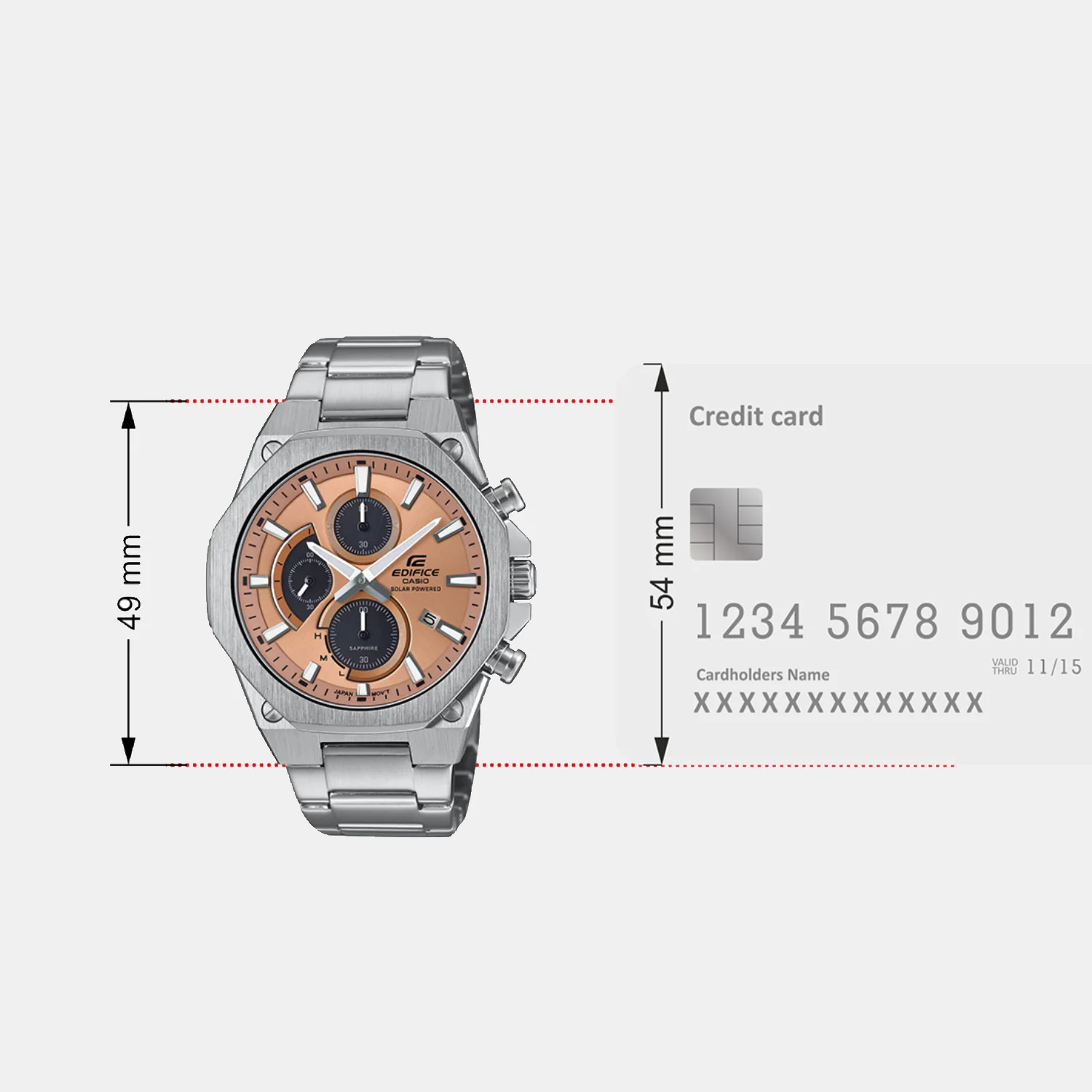 Edifice Men Quartz Orange Dial Chronograph Stainless Steel Watch ED644 - Image 7