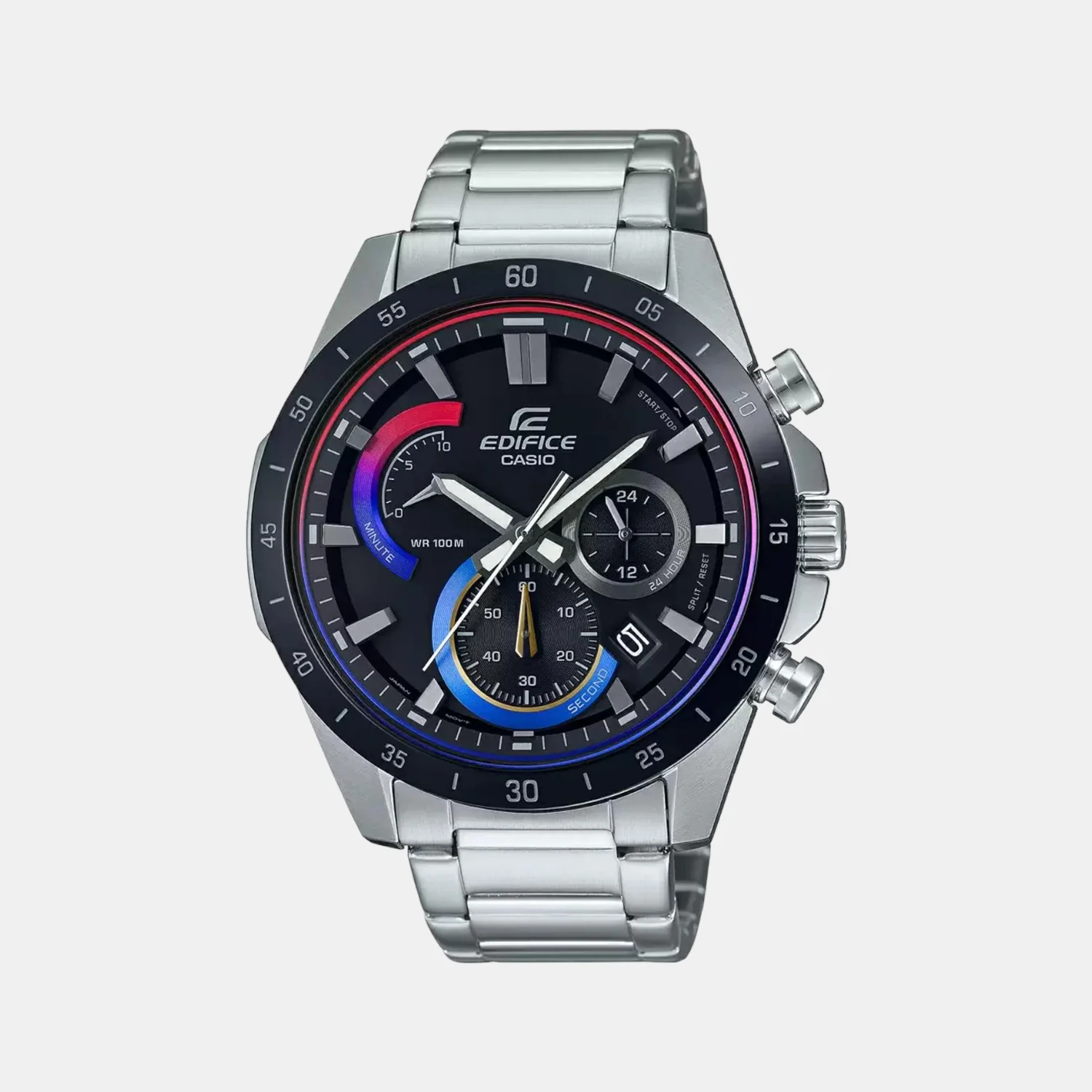 G-Shock Men Quartz Black Dial Chronograph Stainless Steel Watch EX540