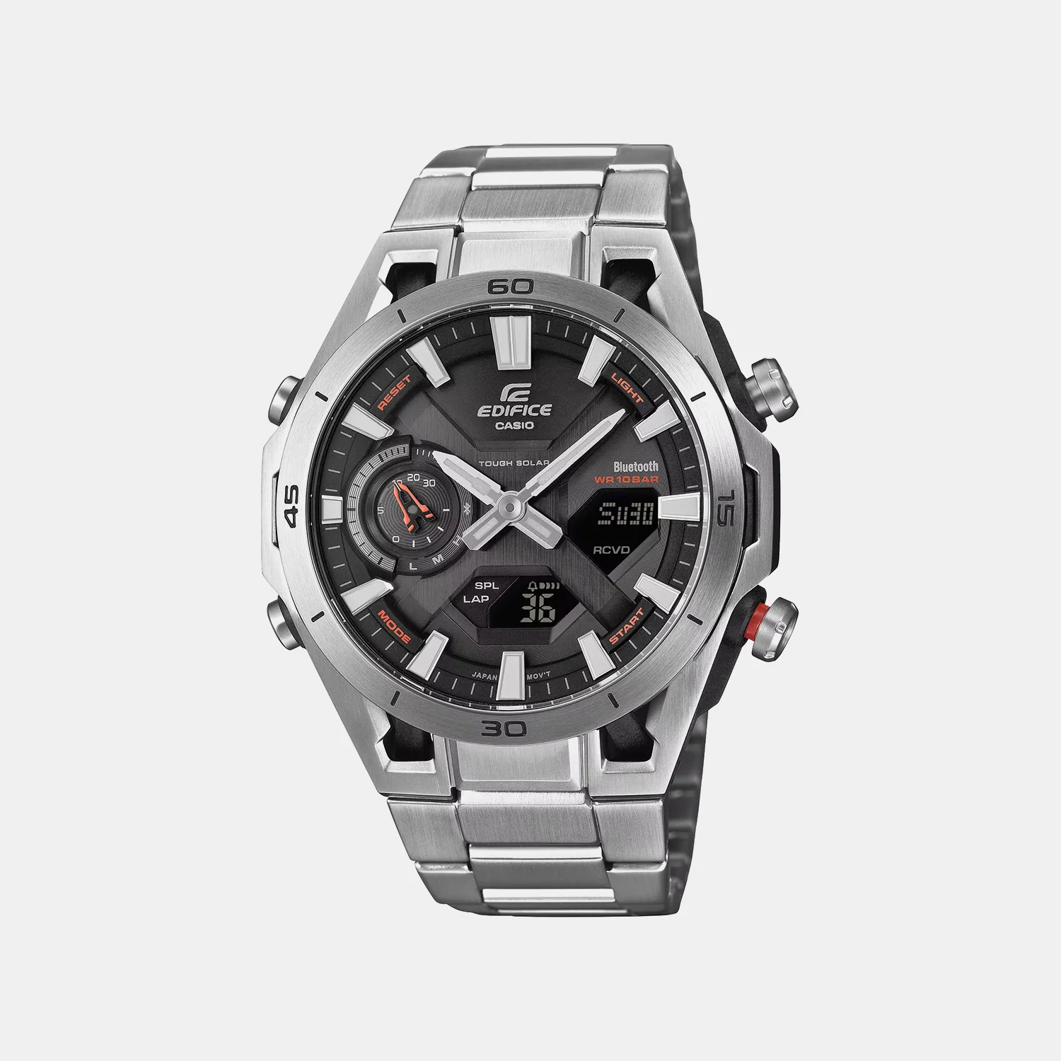 Edifice Sospensione Men Solar Black Dial Analog-Digital Stainless Steel Watch ED691 - Image 2
