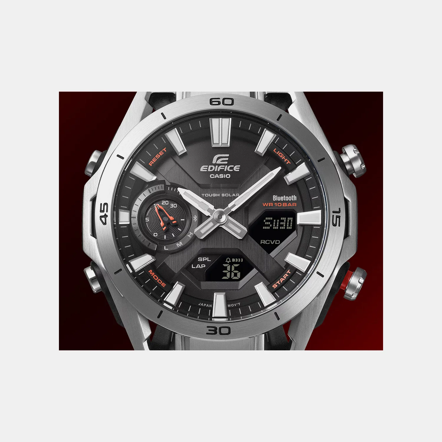 Edifice Sospensione Men Solar Black Dial Analog-Digital Stainless Steel Watch ED691 - Image 5