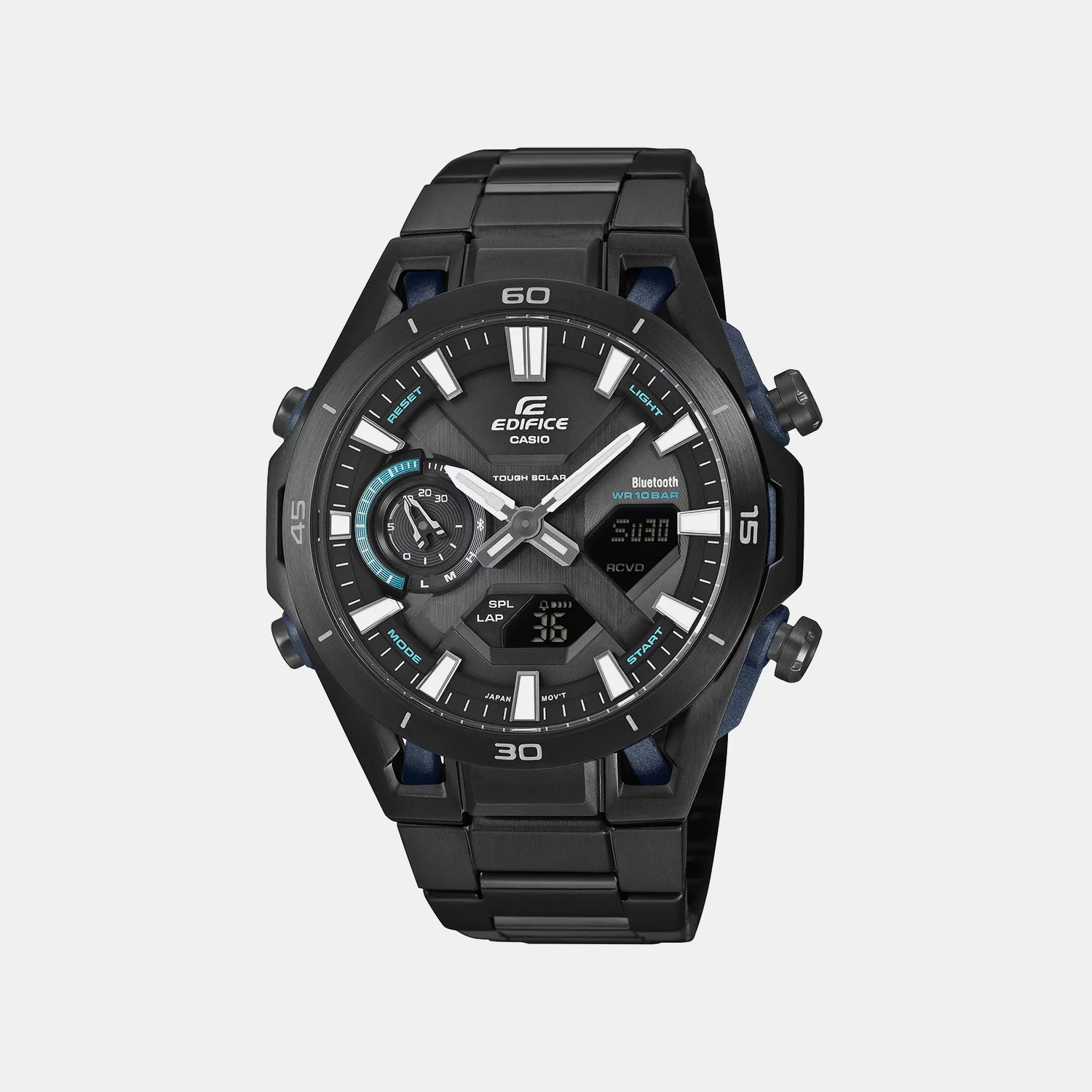 Edifice Sospensione Men Solar Black Dial Chronograph Stainless Steel Watch ED693