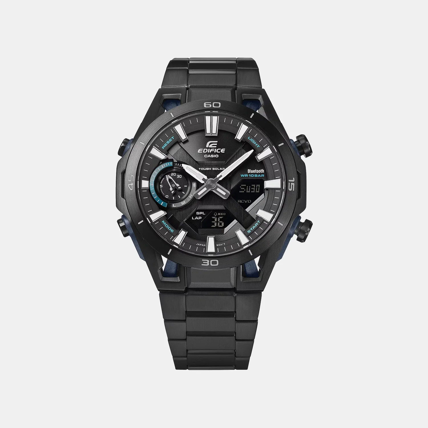 Edifice Sospensione Men Solar Black Dial Chronograph Stainless Steel Watch ED693 - Image 2