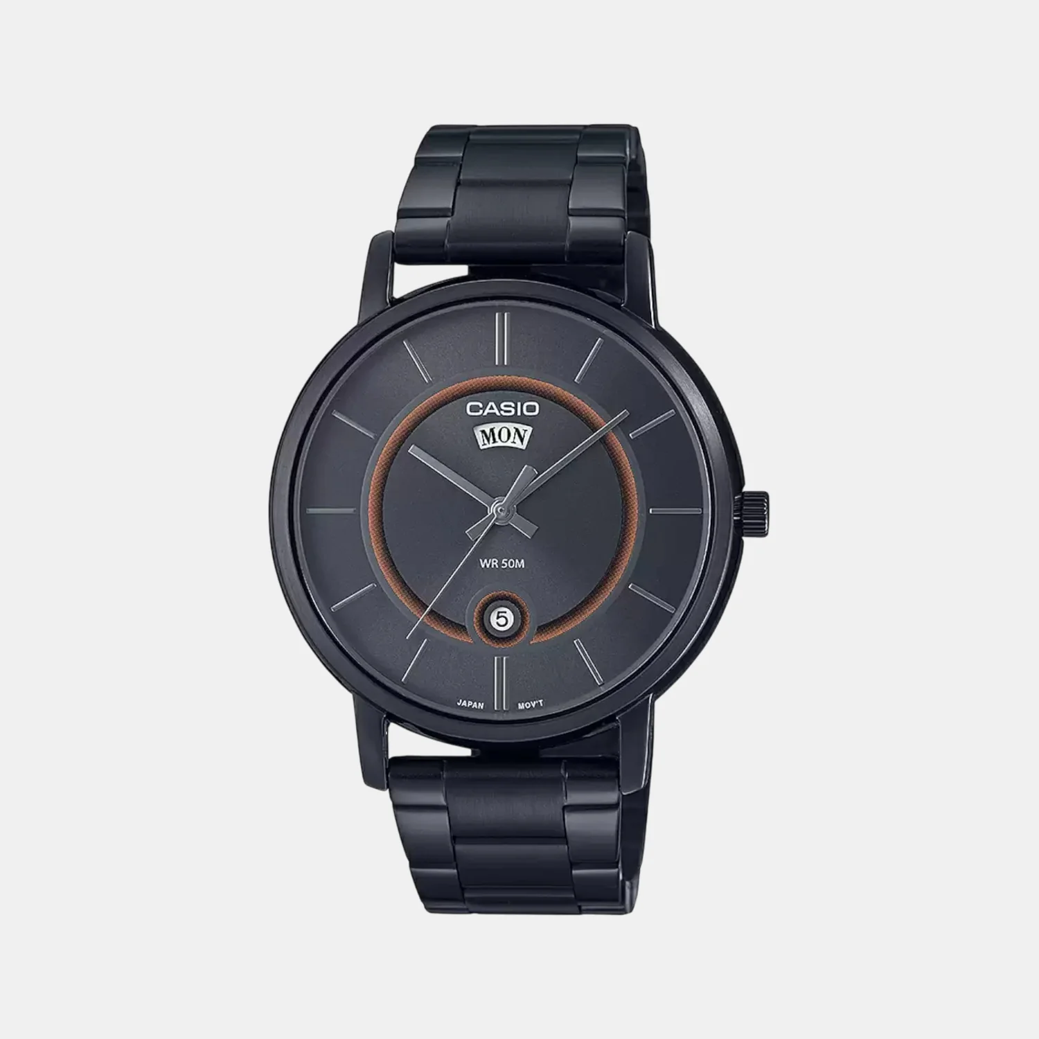 Enticer Men Quartz Black Dial Analog Stainless Steel Watch A2042