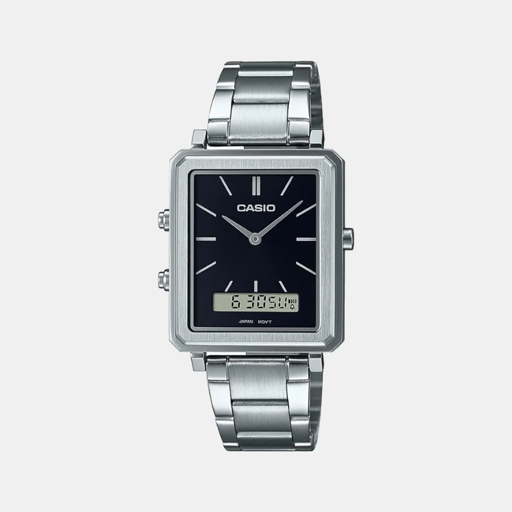 Enticer Men Quartz Black Dial Analog Stainless Steel Watch A2083