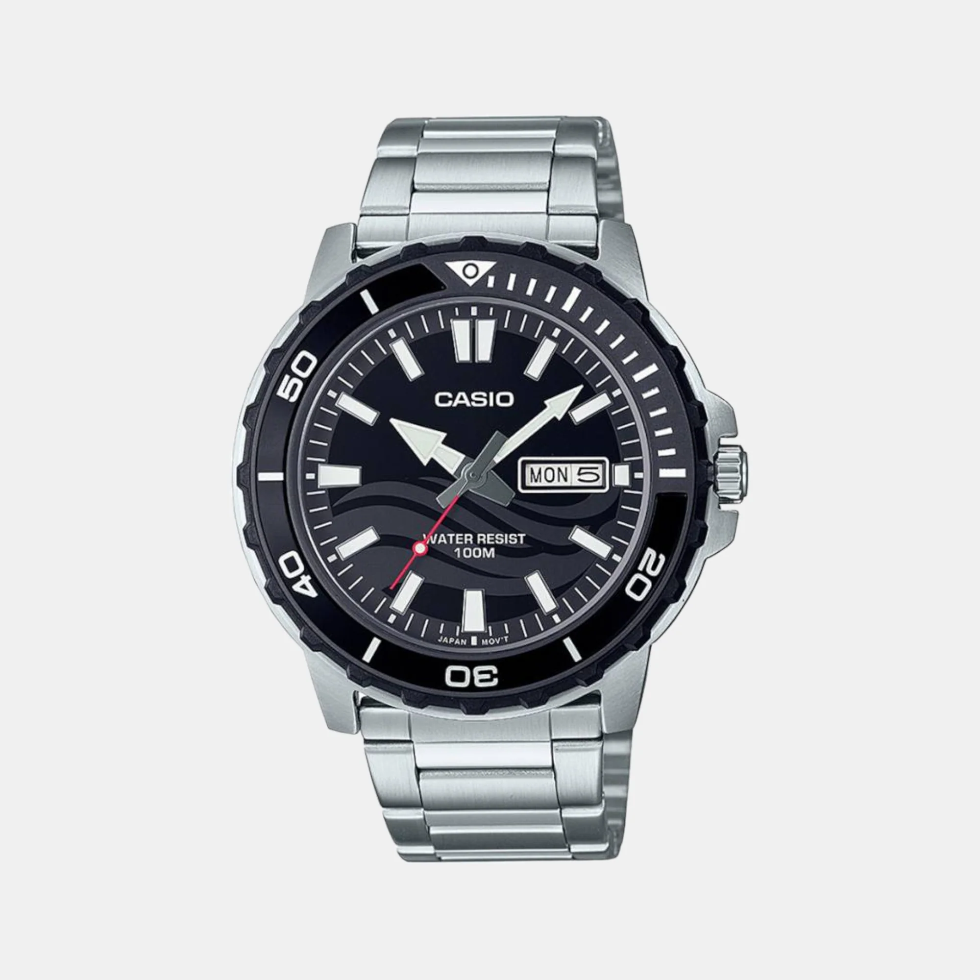 Enticer Men Quartz Black Dial Analog Stainless Steel Watch A2116