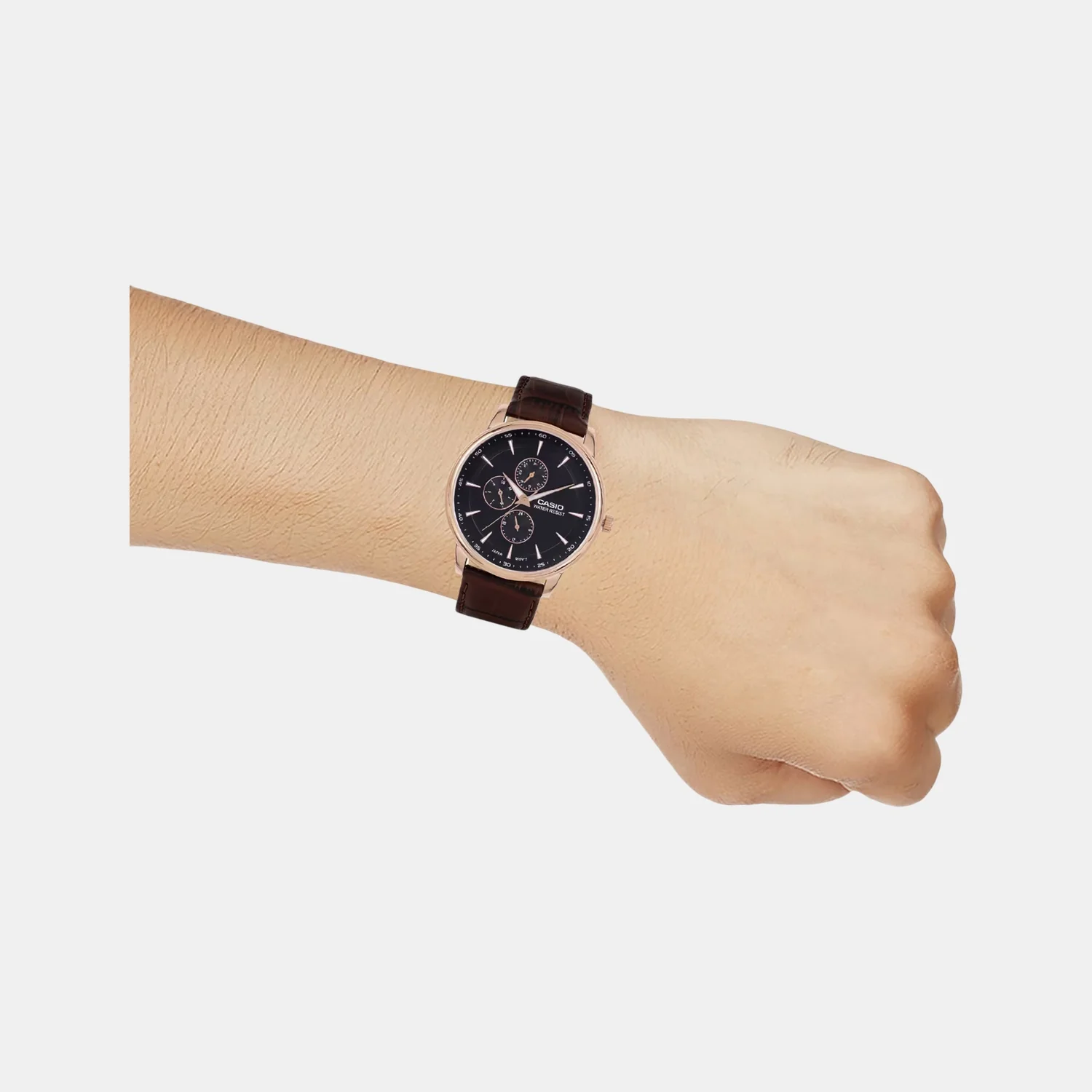 Enticer Men Quartz Black Dial Analog Leather Watch A2460 - Image 5