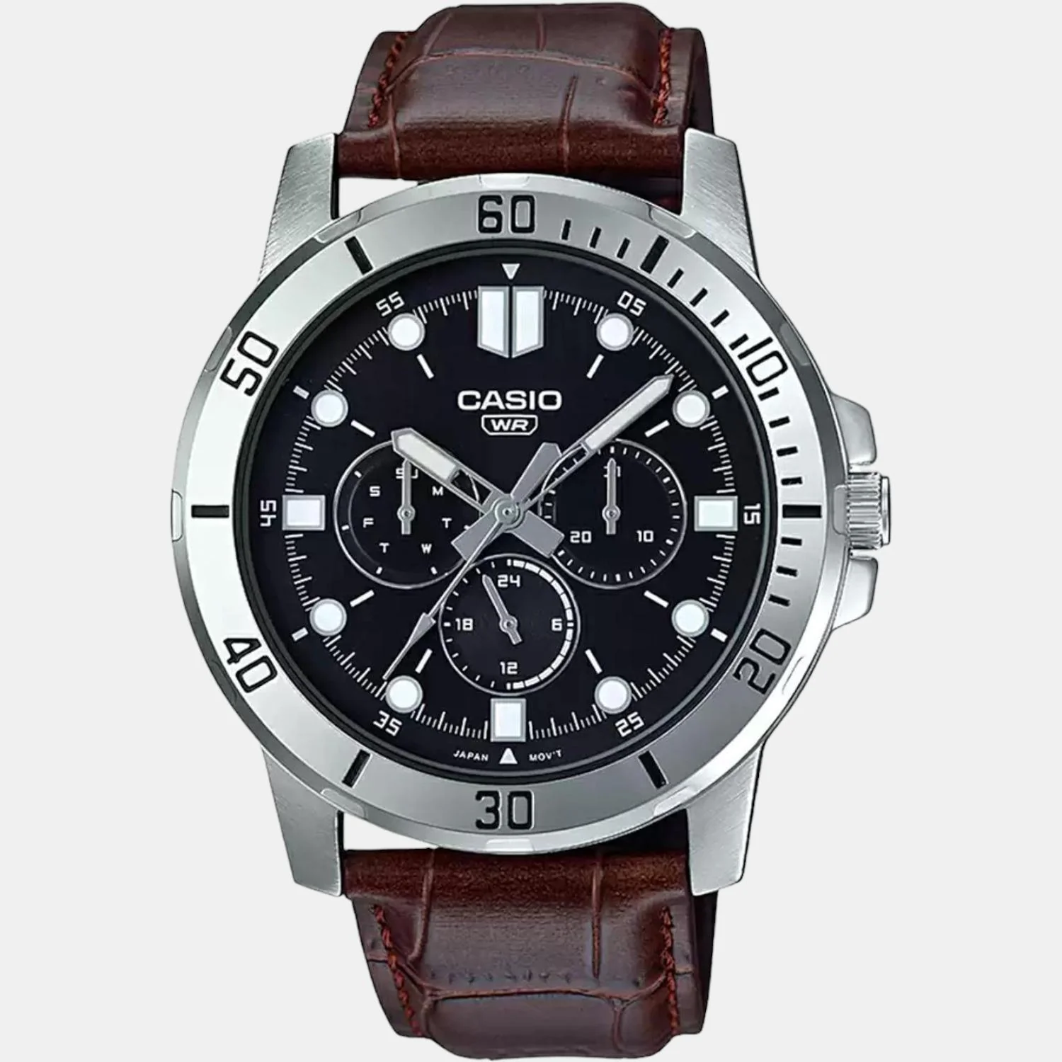 Enticer Men Quartz Black Dial Chronograph Leather Watch A1751 - Image 2