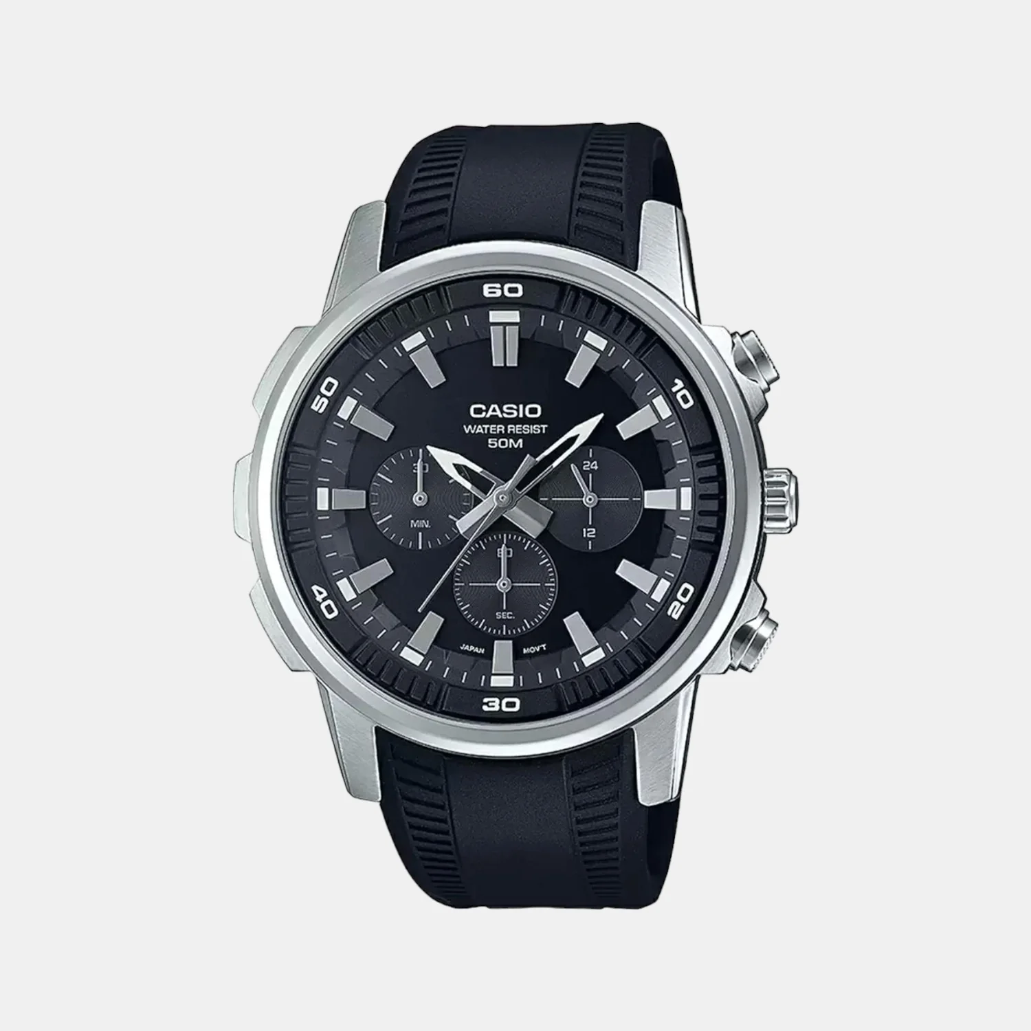 Enticer Men Quartz Black Dial Chronograph Leather Watch A1964