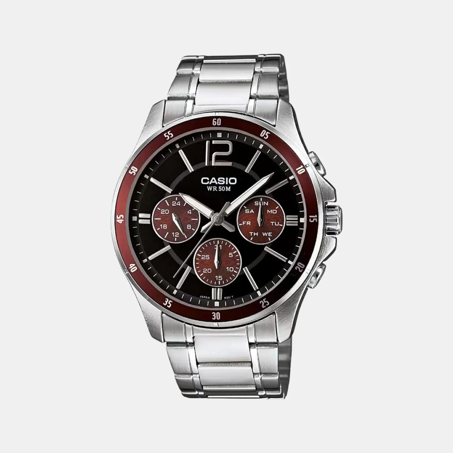 Enticer Men Quartz Black Dial Chronograph Stainless Steel Watch A1647