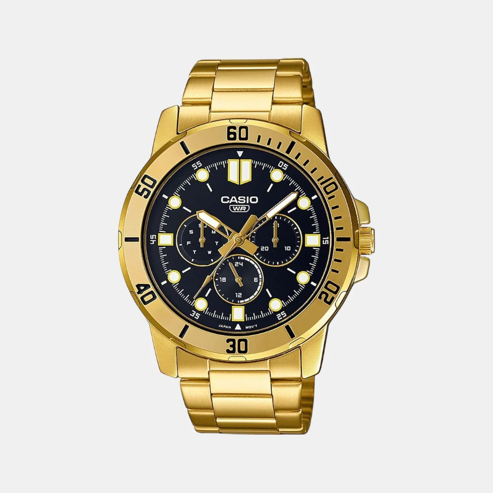 Enticer Men Quartz Black Dial Chronograph Stainless Steel Watch A1856