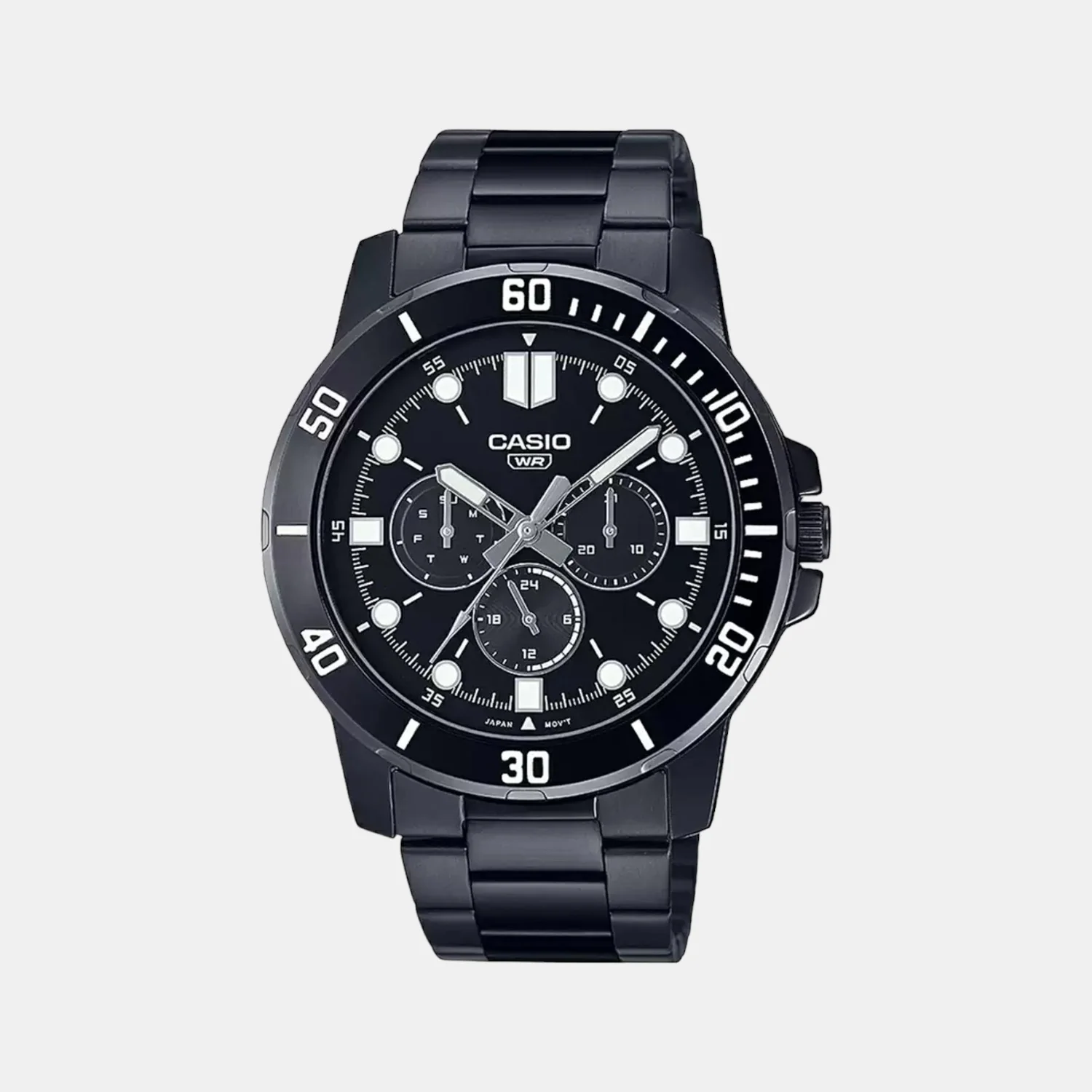 Enticer Men Quartz Black Dial Chronograph Stainless Steel Watch A1984