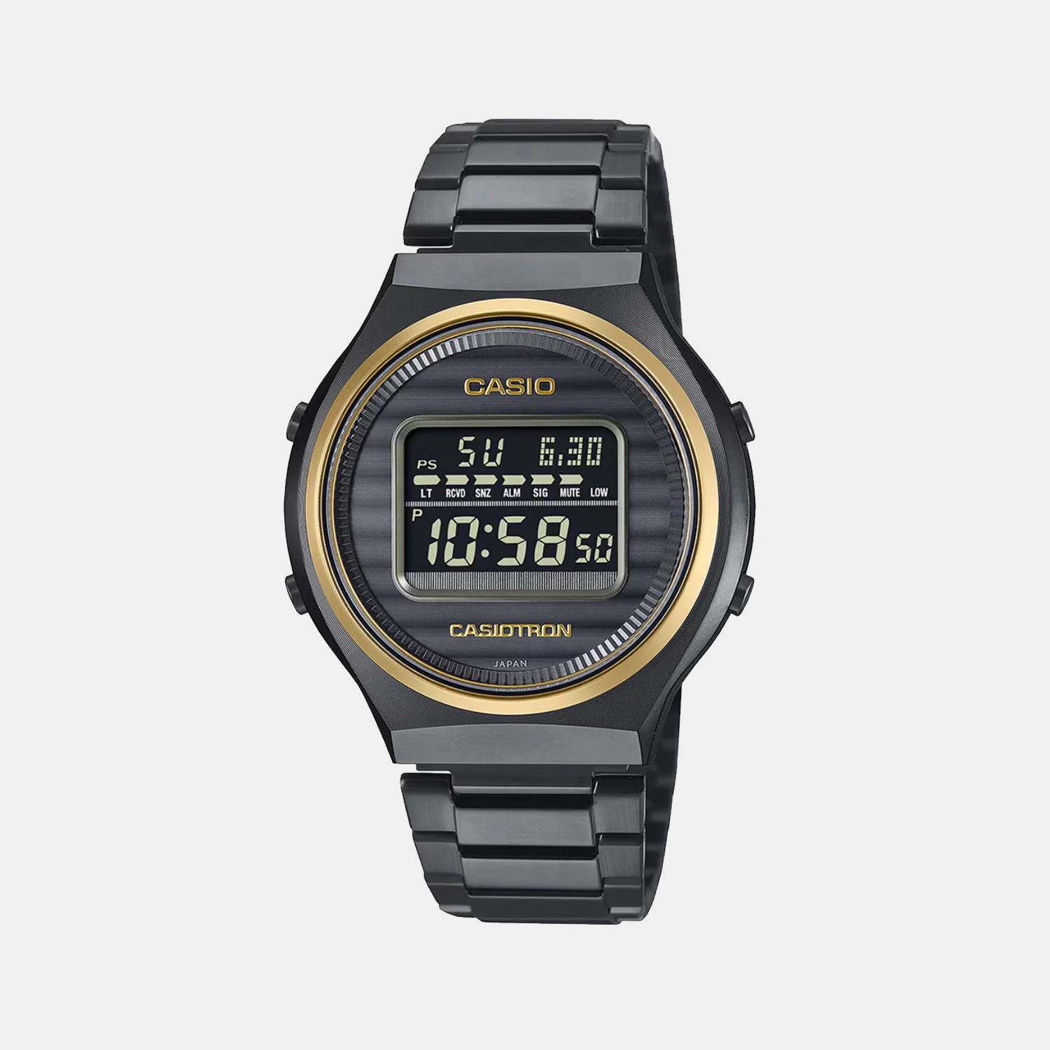 Enticer Men Quartz Black Dial Digital Stainless Steel Watch A2380