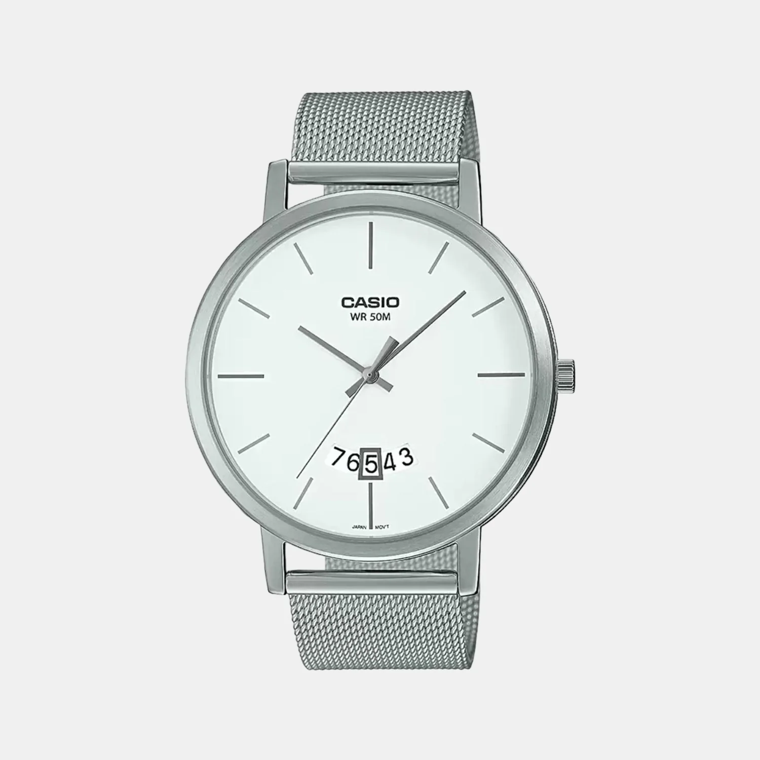 Enticer Men Quartz White Dial Analog Mesh Watch A1873