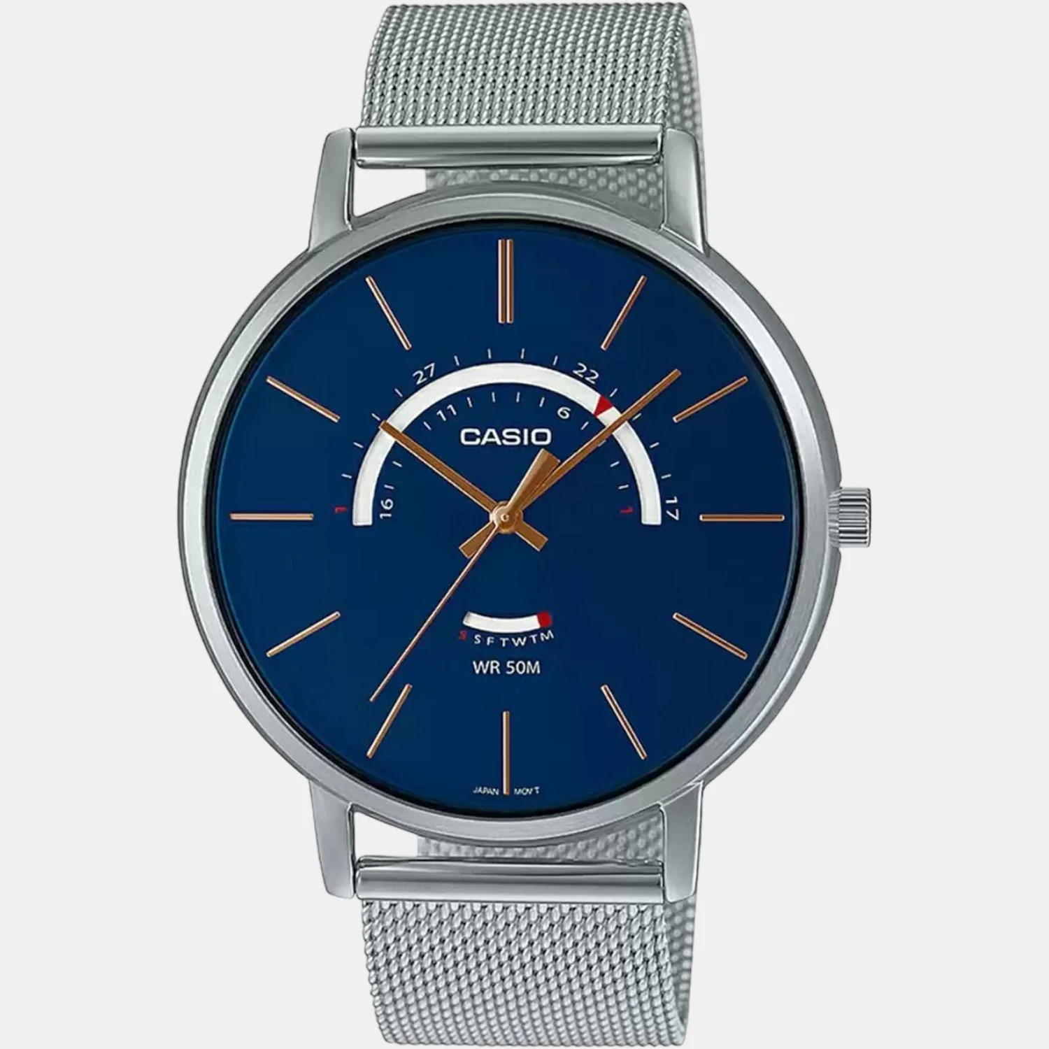 Enticer Men Quartz Blue Dial Analog Mesh Watch A1880 - Image 2