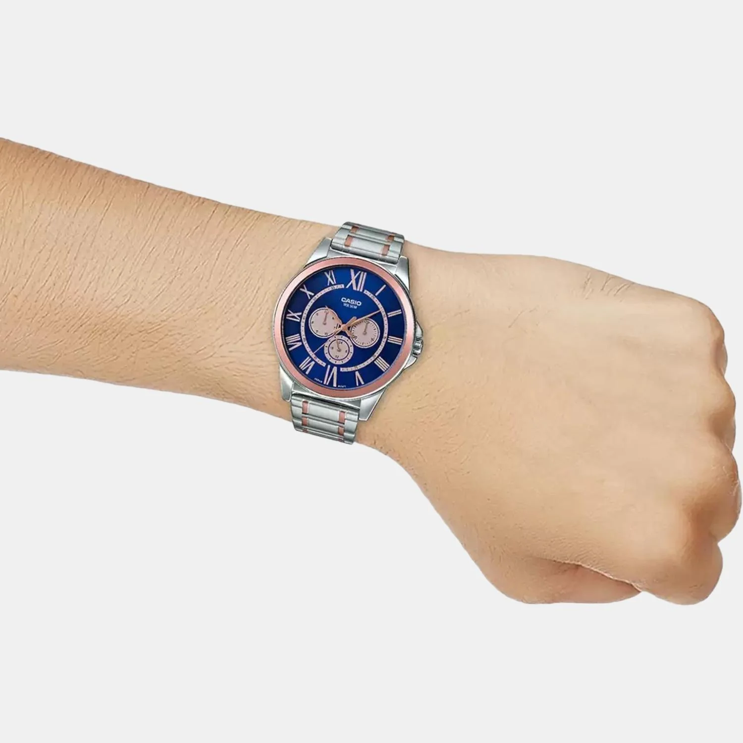 Enticer Men Quartz Blue Dial Chronograph Stainless Steel Watch A1524 - Image 6