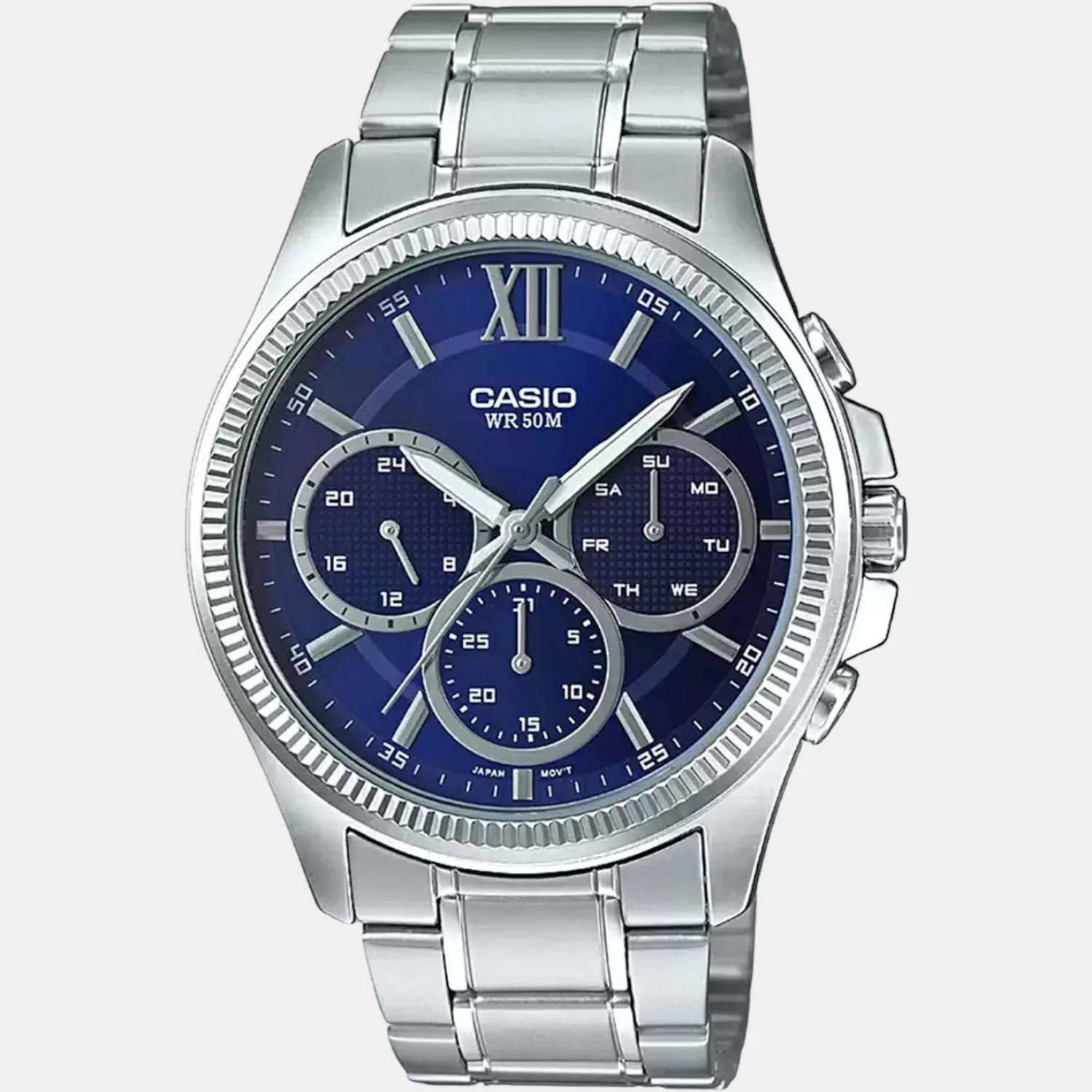 Enticer Men Quartz Blue Dial Chronograph Stainless Steel Watch A1773 - Image 2
