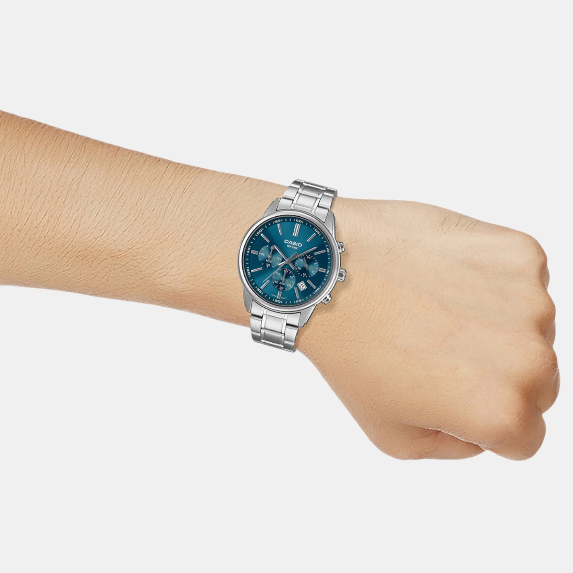 Enticer Men Quartz Blue Dial Chronograph Stainless Steel Watch A2308 - Image 7
