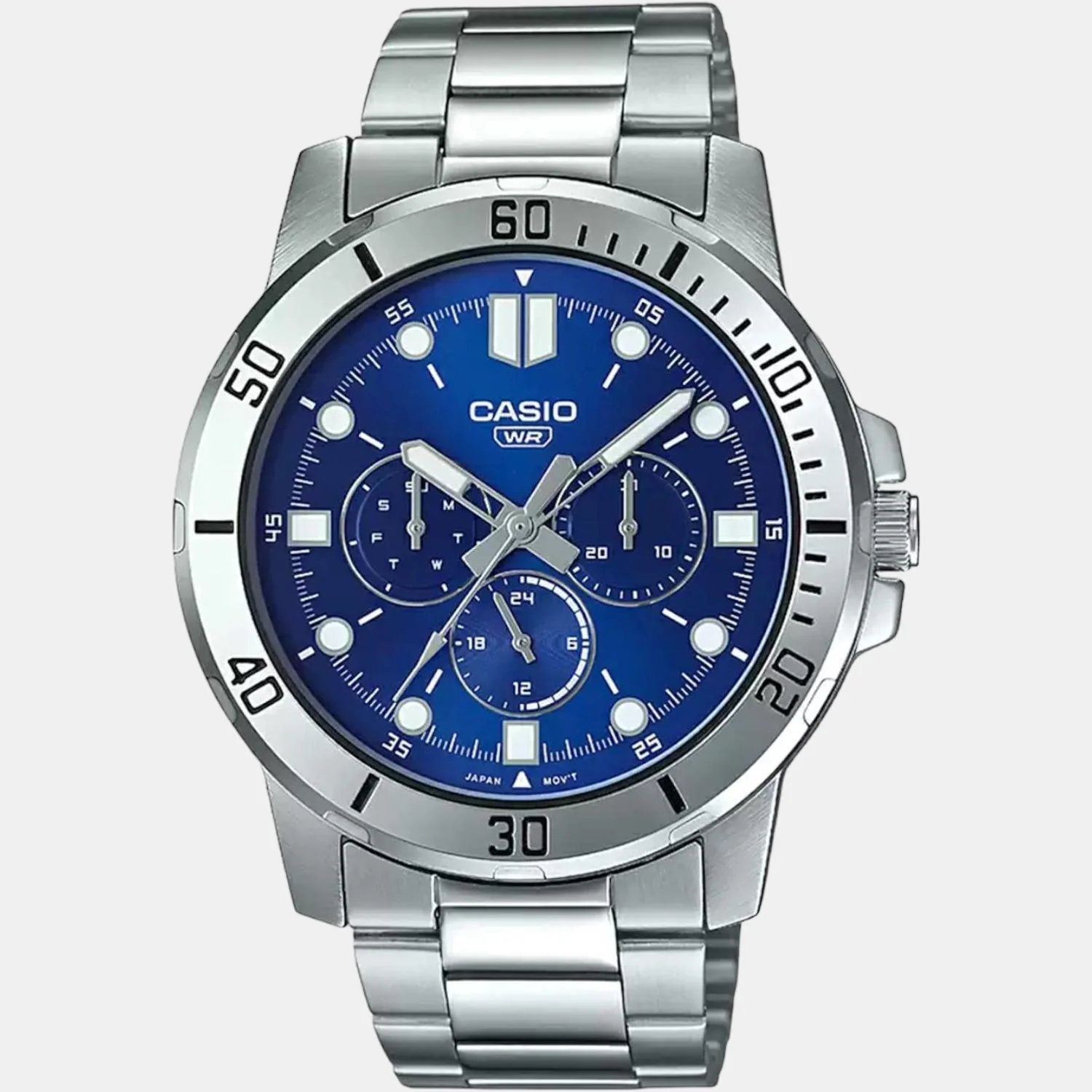 Enticer Men Quartz Blue Dial Multi-Function Stainless Steel Watch A1749 - Image 2