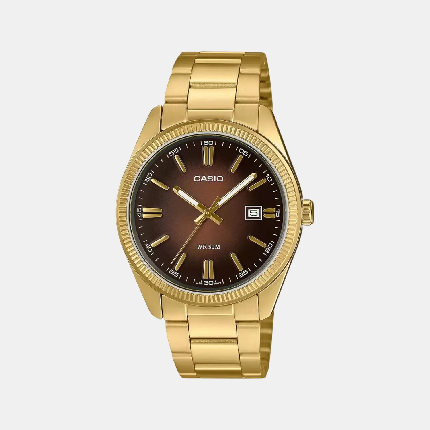 Enticer Men Quartz Brown Dial Analog Stainless Steel Watch A2375