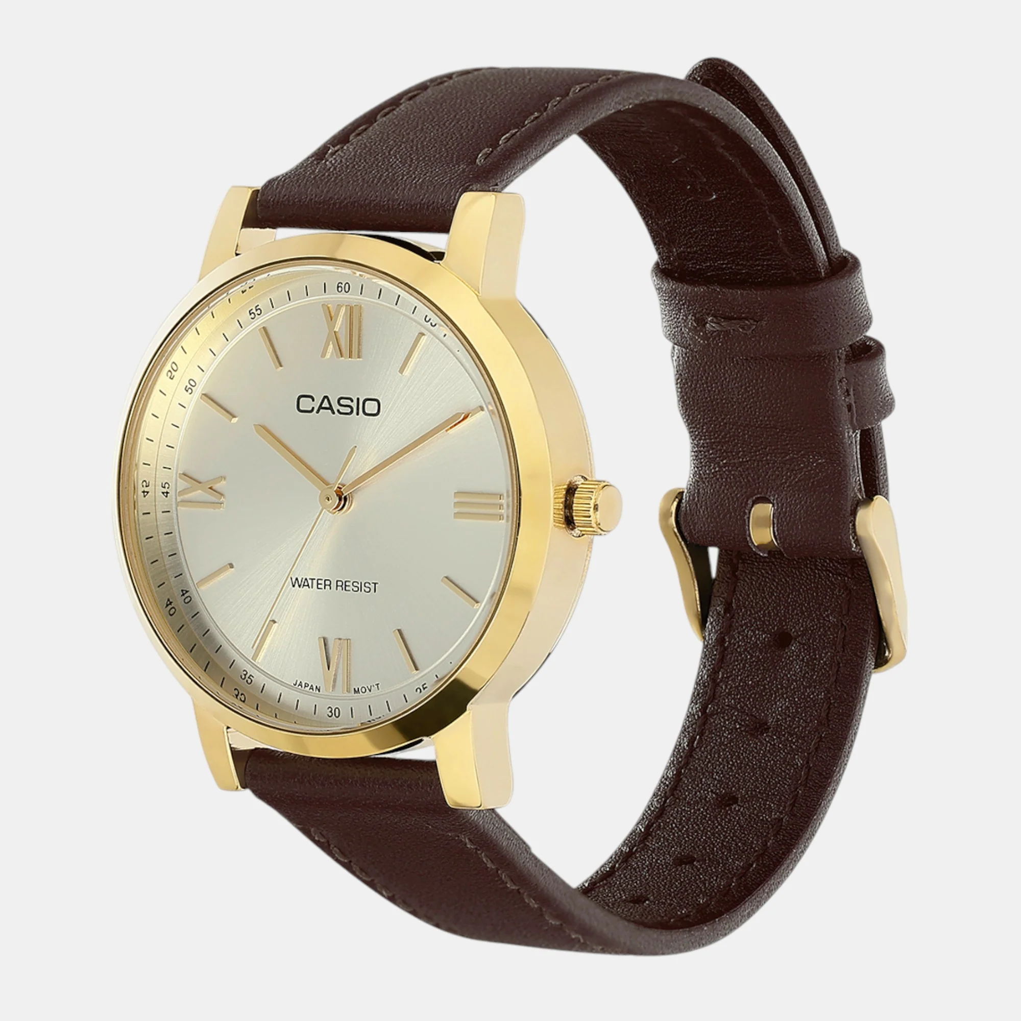 Enticer Men Quartz Gold Dial Analog Leather Watch A2158 - Image 5