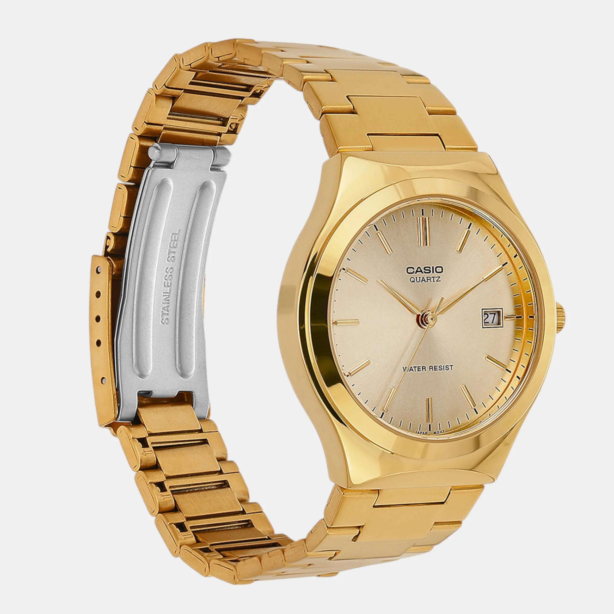 Enticer Men Quartz Gold Dial Analog Stainless Steel Watch A2299 - Image 2