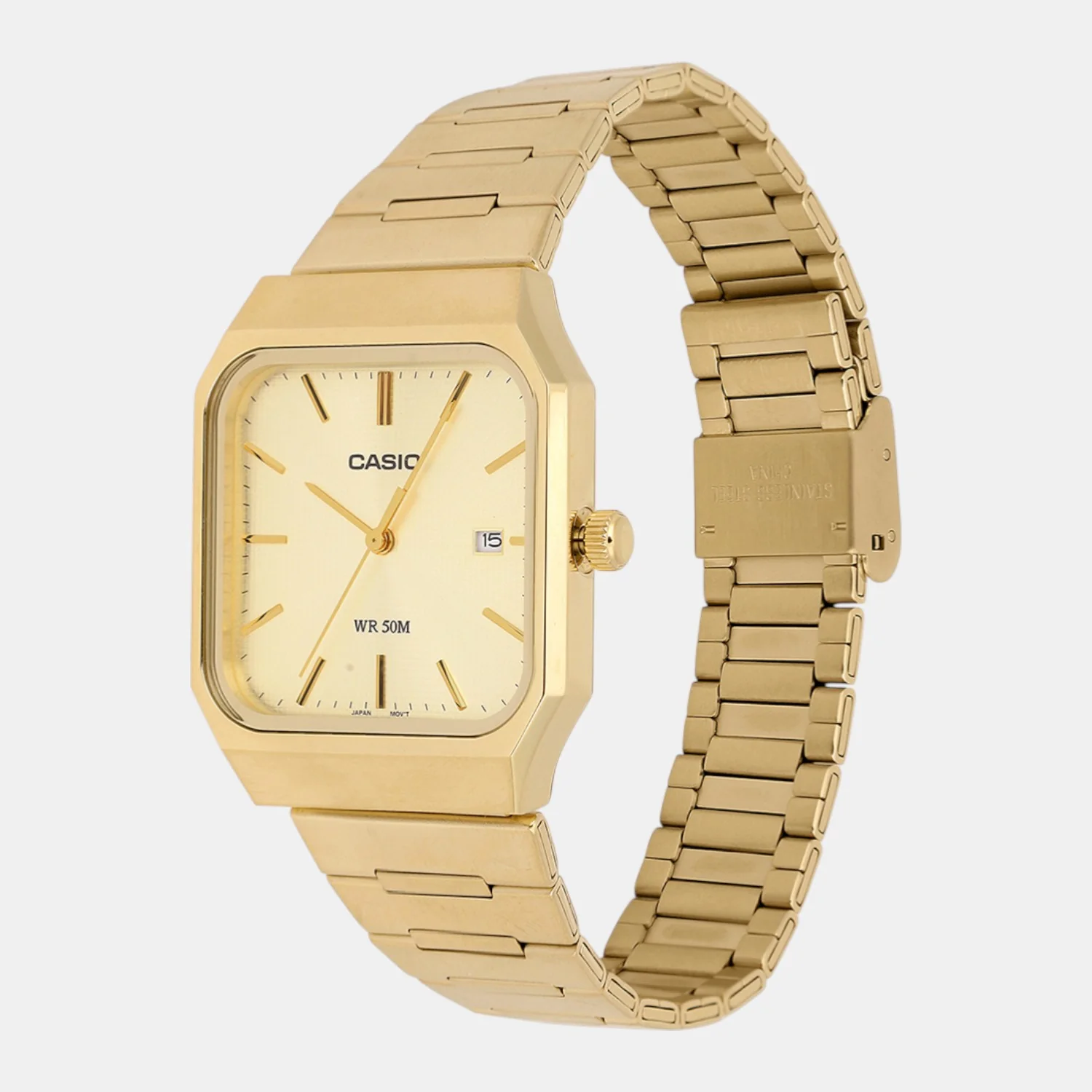 Enticer Men Quartz Gold Dial Analog Stainless Steel Watch A2470 - Image 4