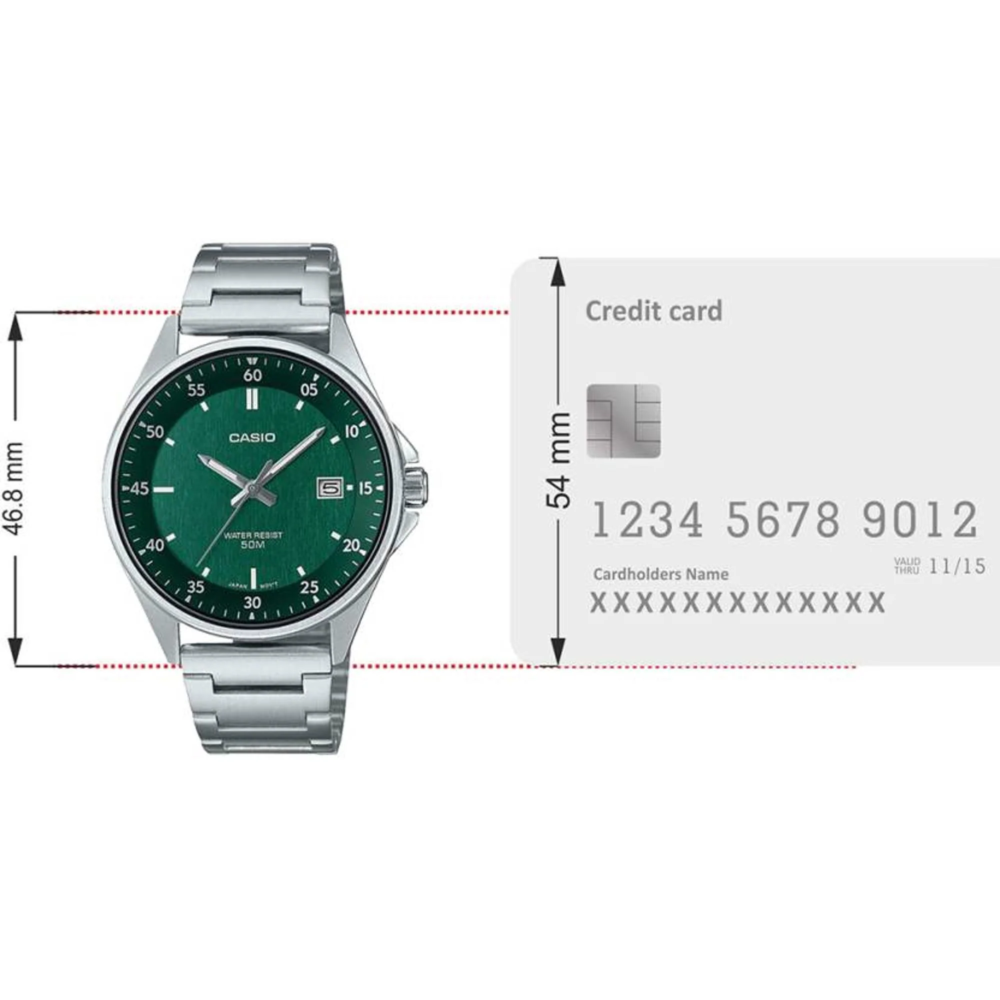 Enticer Men Quartz Green Dial Analog Stainless Steel Watch A2101 - Image 5