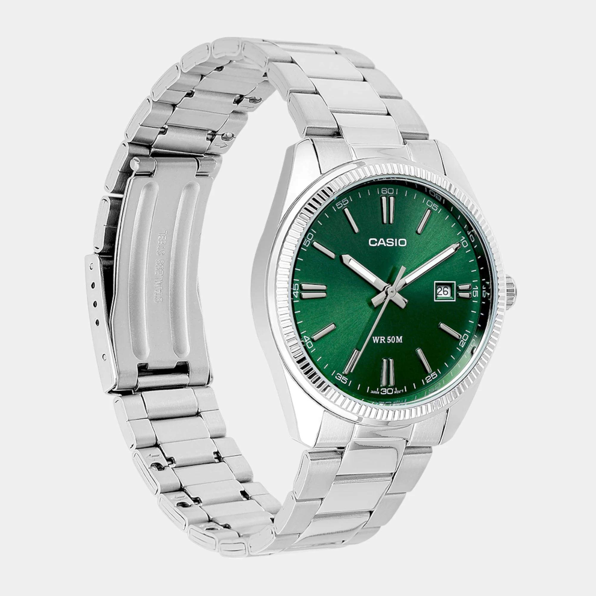 Enticer Men Quartz Green Dial Analog Stainless Steel Watch A2262 - Image 4