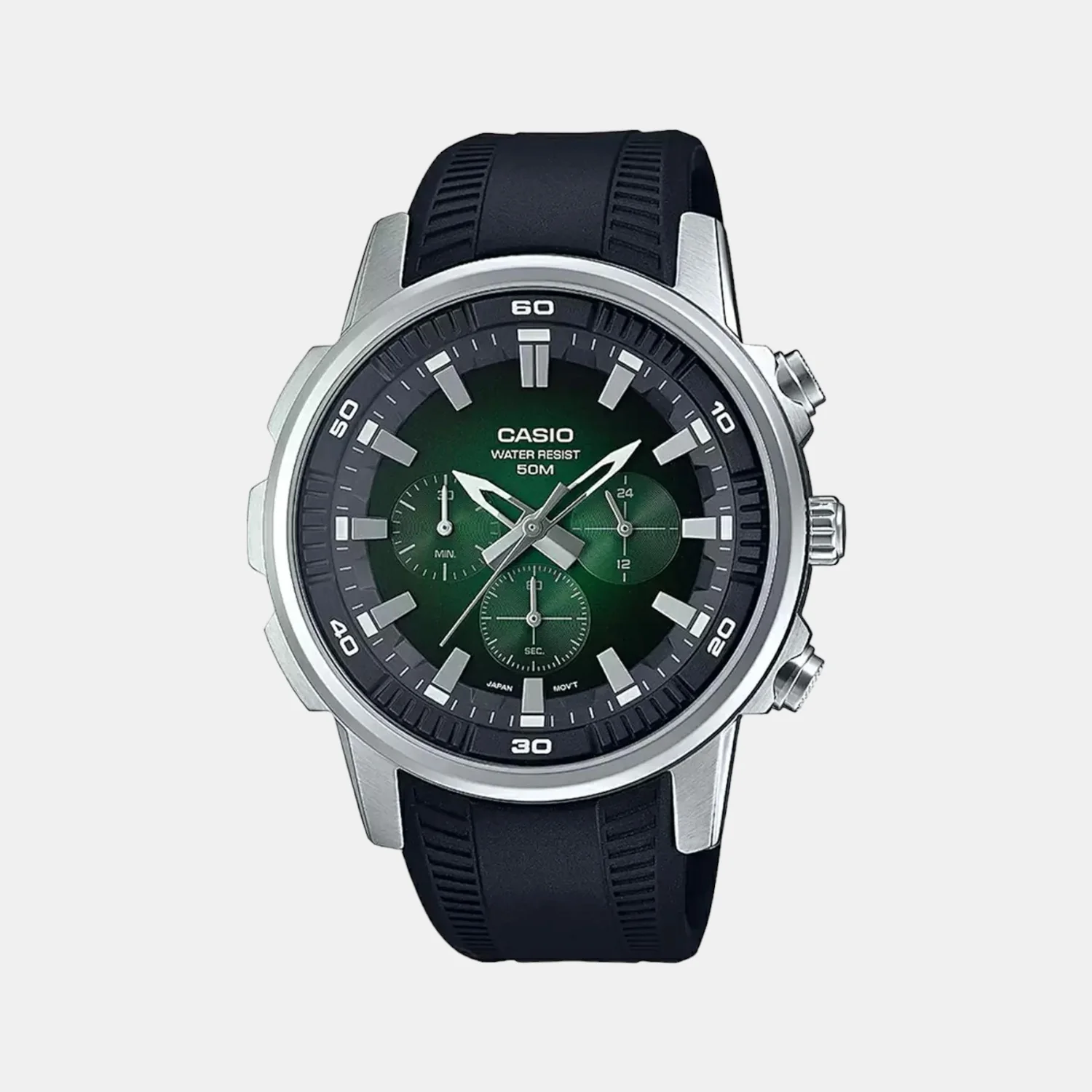 Enticer Men Quartz Green Dial Chronograph Stainless Steel Watch A1966