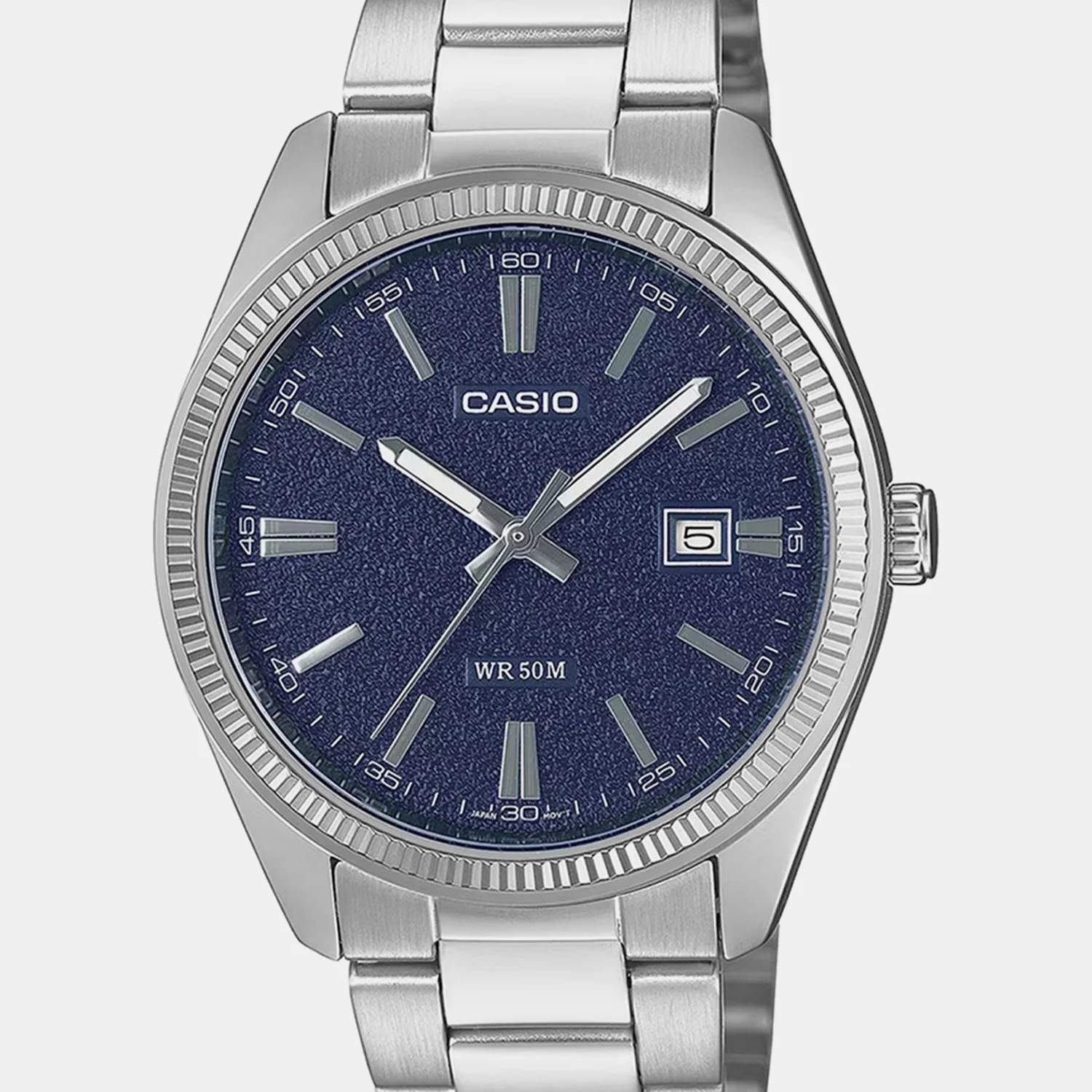 Enticer Men Quartz Navy Dial Analog Stainless Steel Watch MTP-1302DA-2A1VDF A2485 - Image 4
