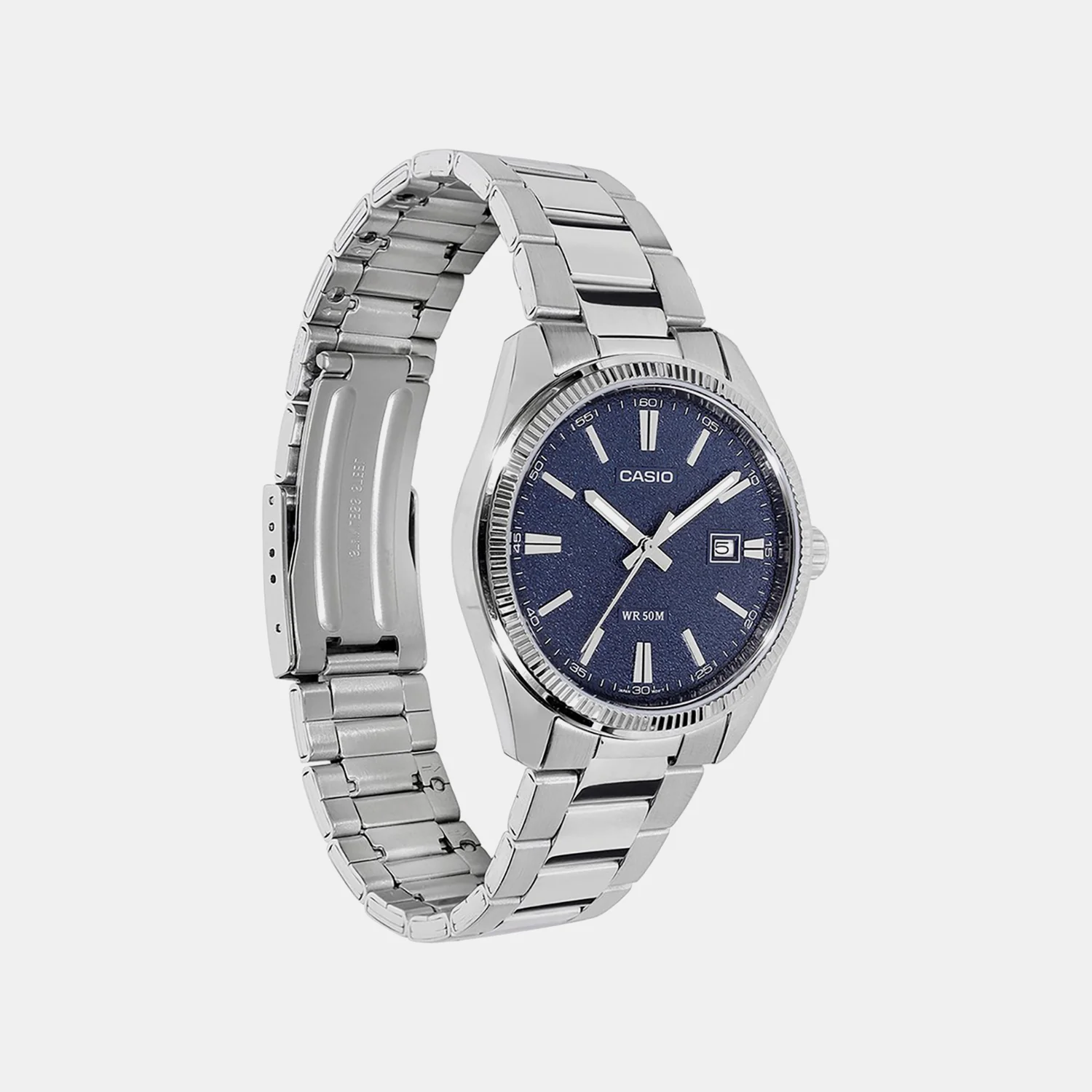 Enticer Men Quartz Navy Dial Analog Stainless Steel Watch MTP-1302DA-2A1VDF A2485 - Image 6