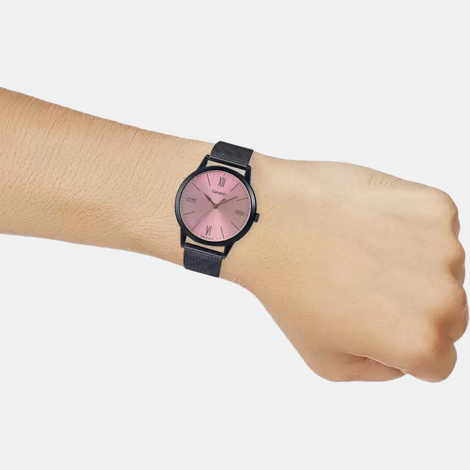 Enticer Men Quartz Pink Dial Analog Mesh Watch A2005 - Image 5