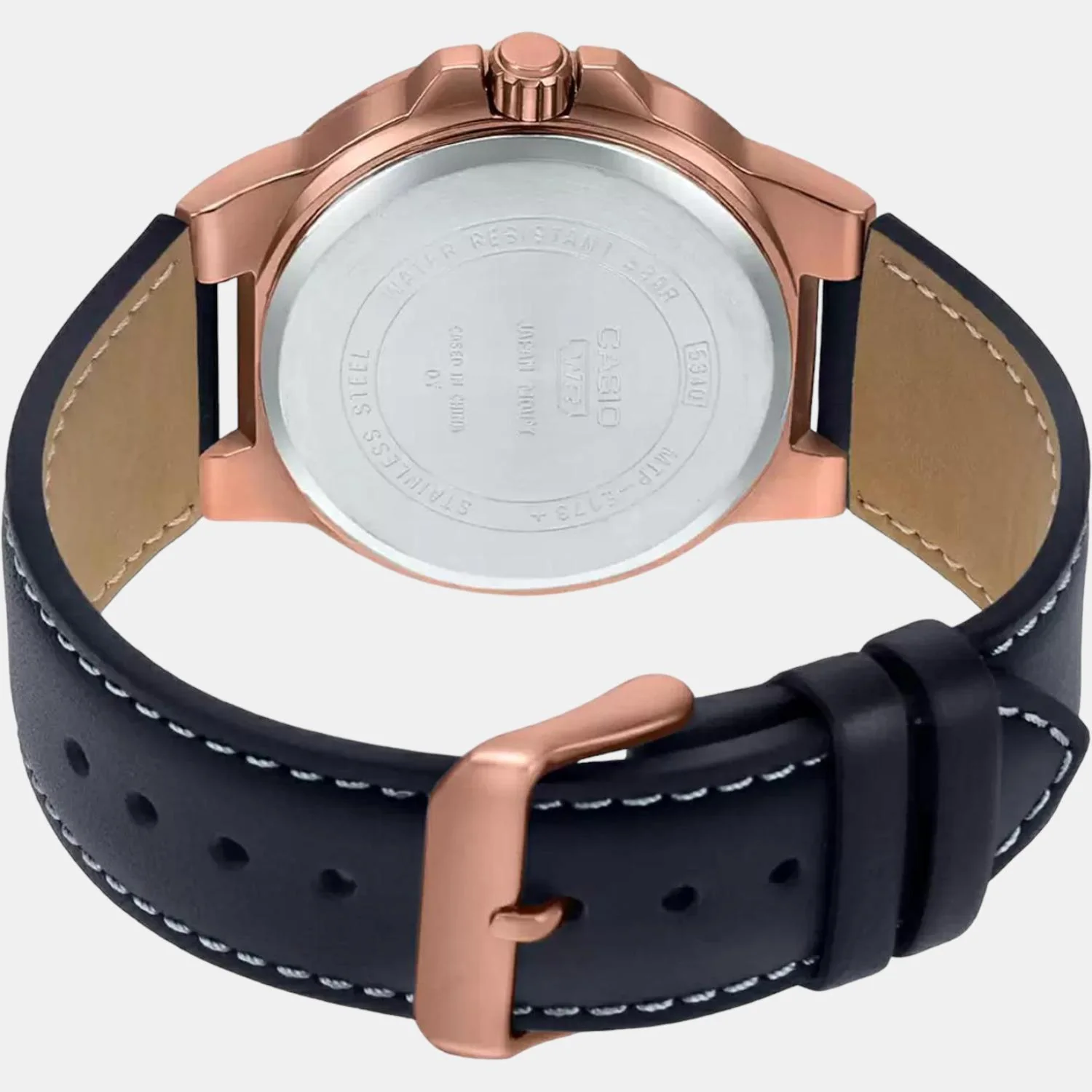 Enticer Men Quartz Rose Gold Dial Analog Leather Watch A1827 - Image 5