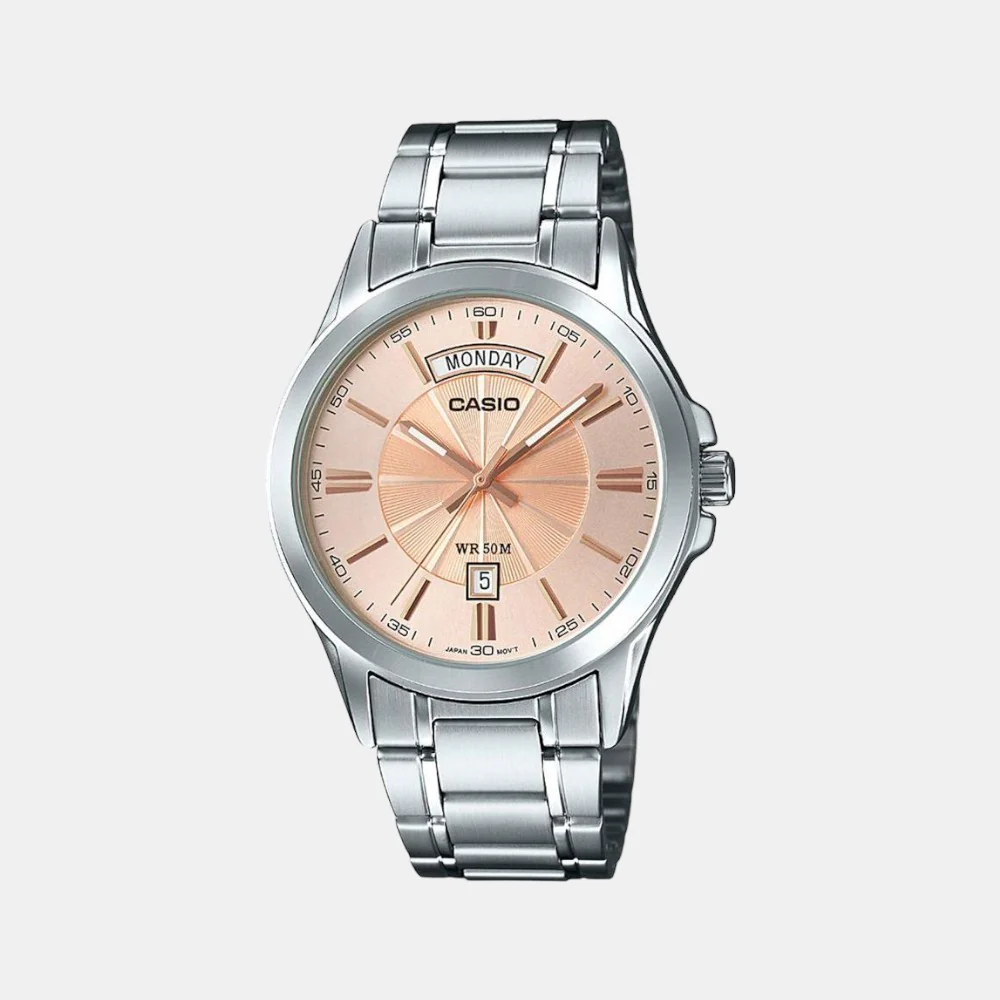 Enticer Men Quartz Rose Gold Dial Analog Stainless Steel Watch A1768