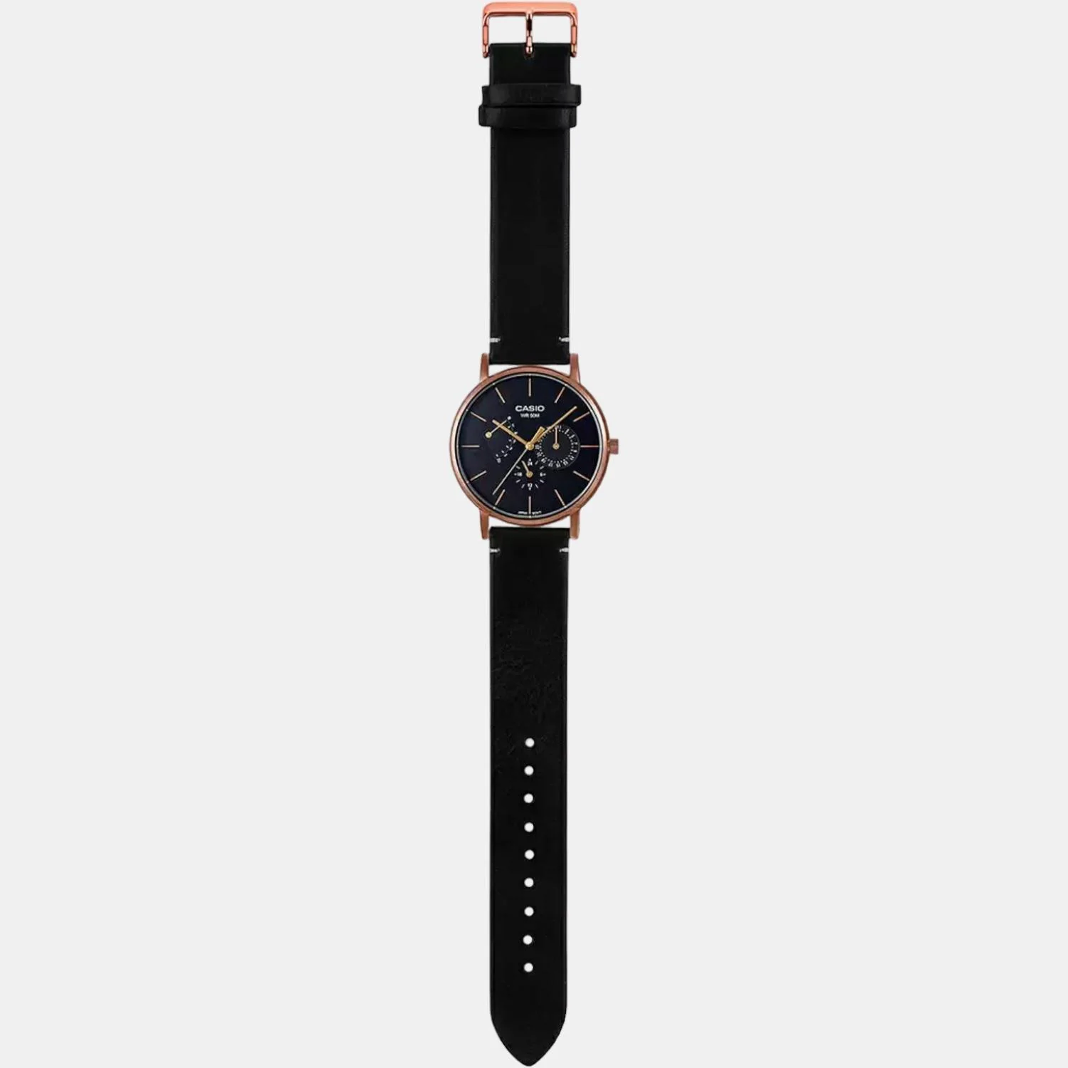 Enticer Men Quartz Rose Gold Dial Chronograph Leather Watch A1843 - Image 7