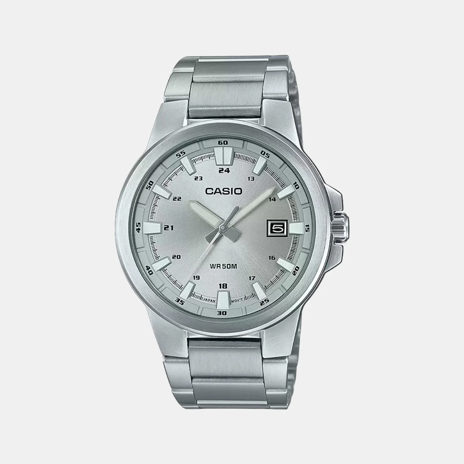 Enticer Men Quartz Silver Dial Analog Stainless Steel Watch A1823
