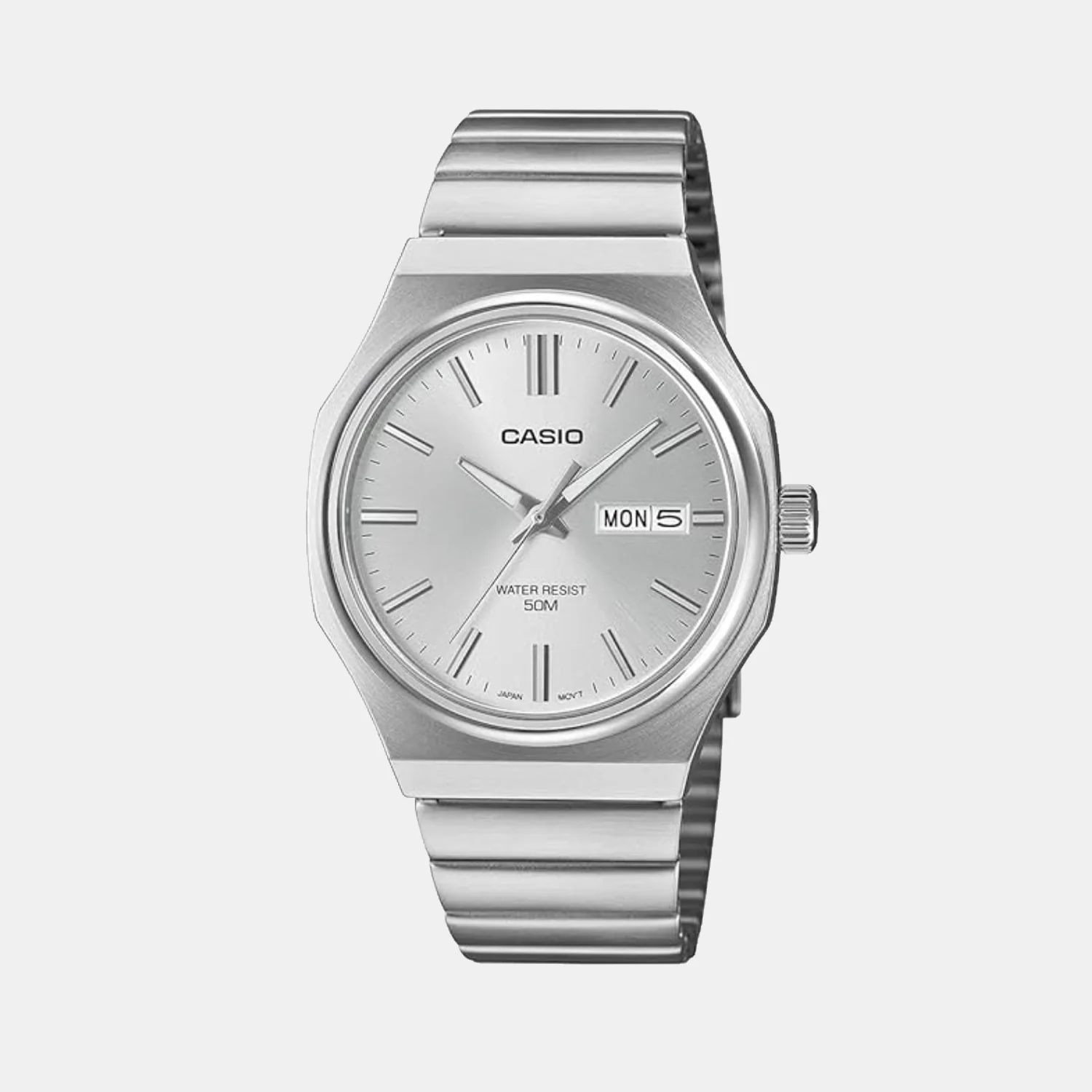 Enticer Men Quartz Silver Dial Analog Stainless Steel Watch A2417